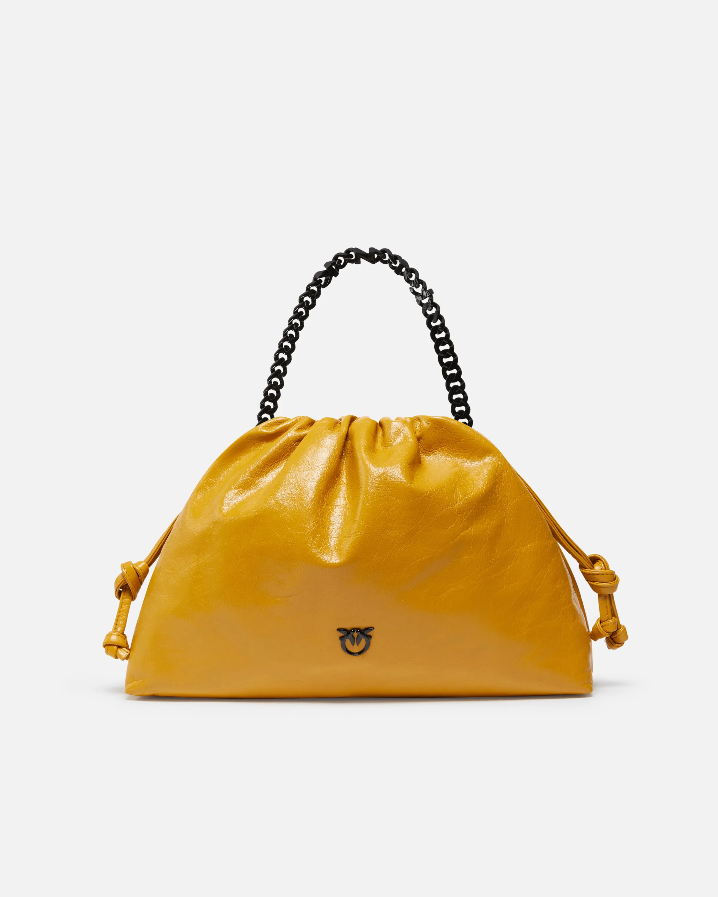  Borsa a spalla con tracollina a catena in pelle naplak    