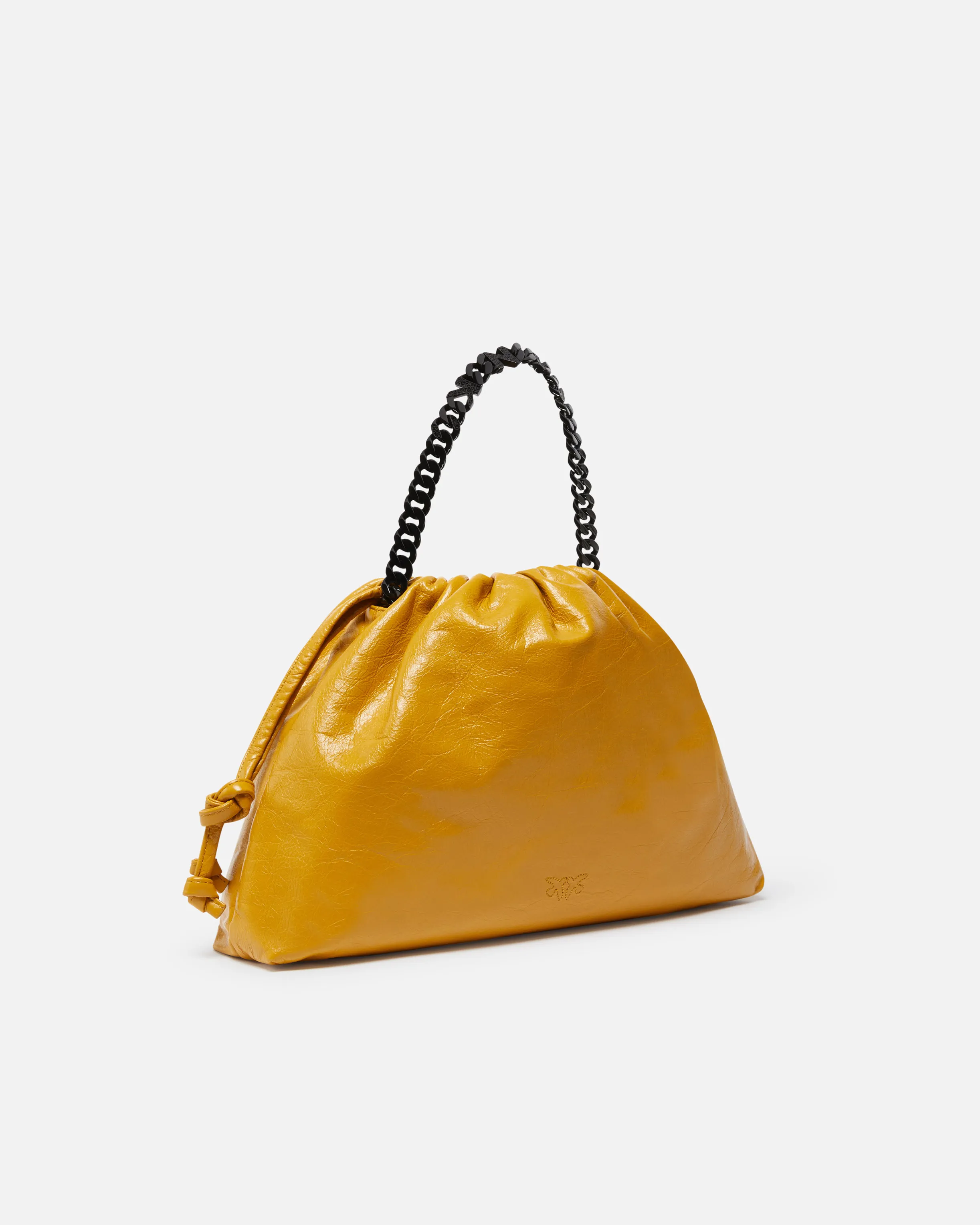  Borsa a spalla con tracollina a catena in pelle naplak    