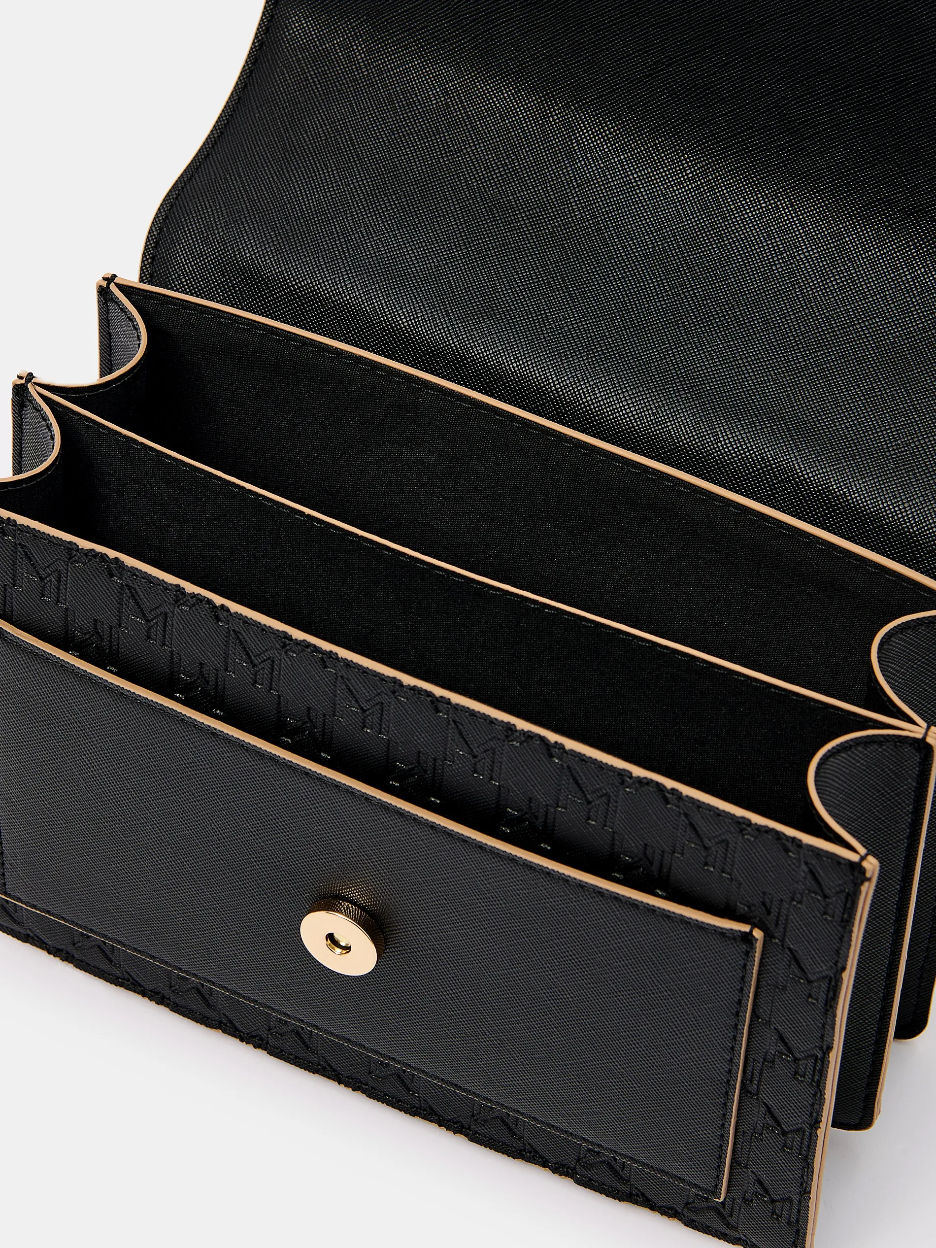 Borsa a spalla nera con catena