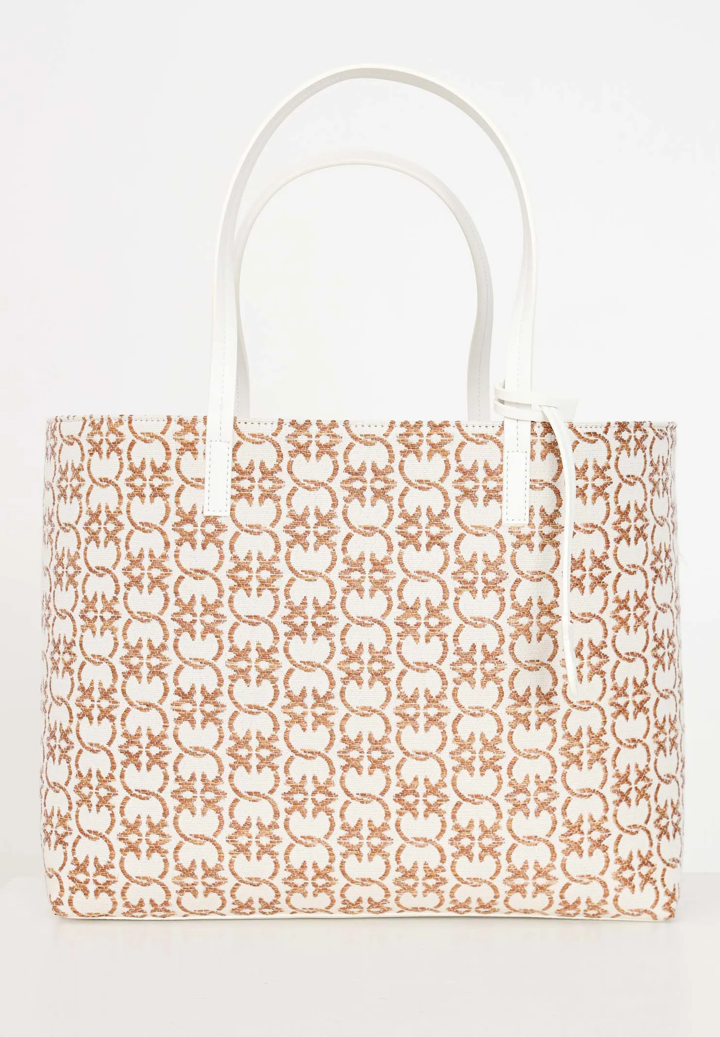 Borsa carrie shopper big da donna beige e marrone antique gold