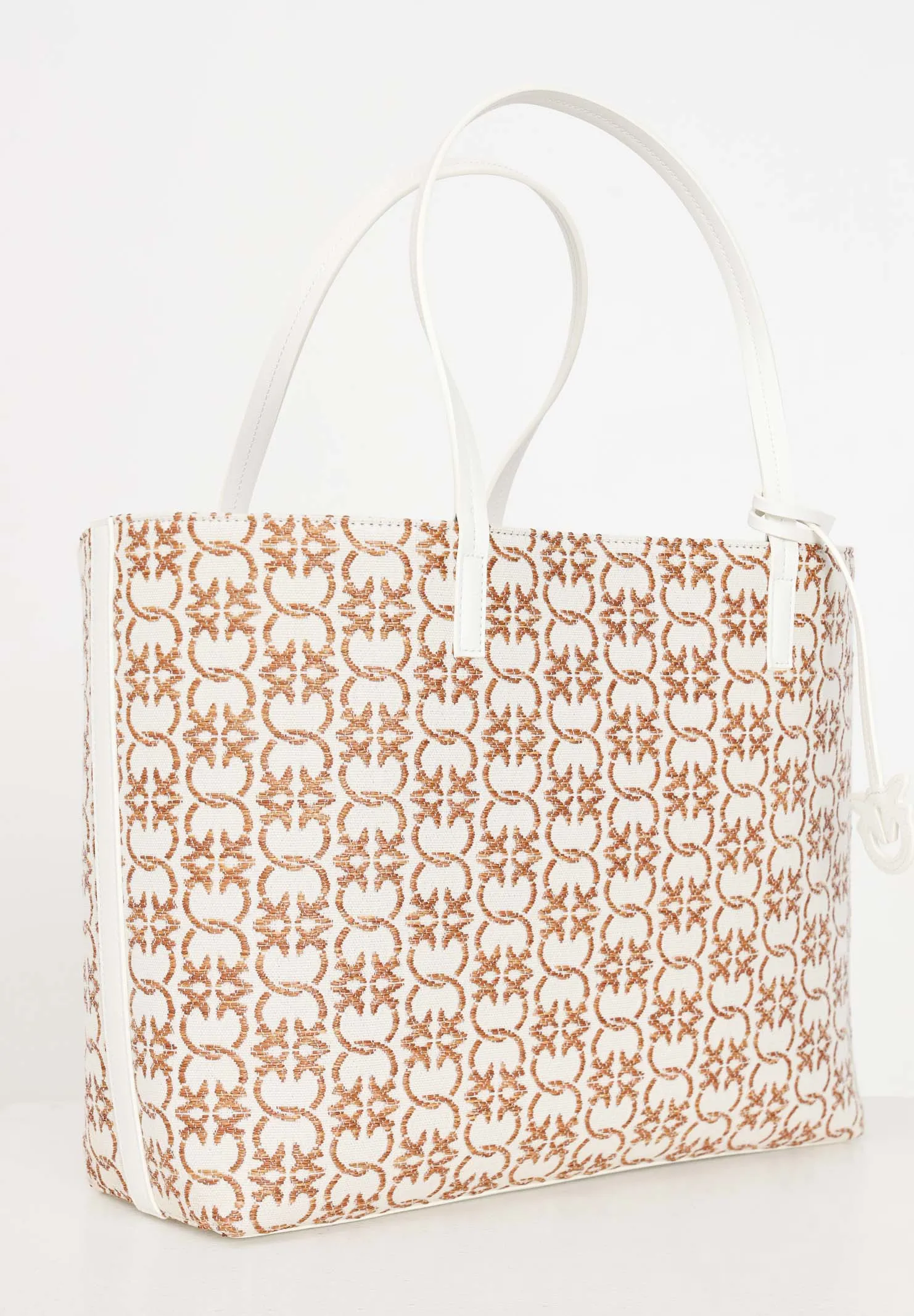 Borsa carrie shopper big da donna beige e marrone antique gold