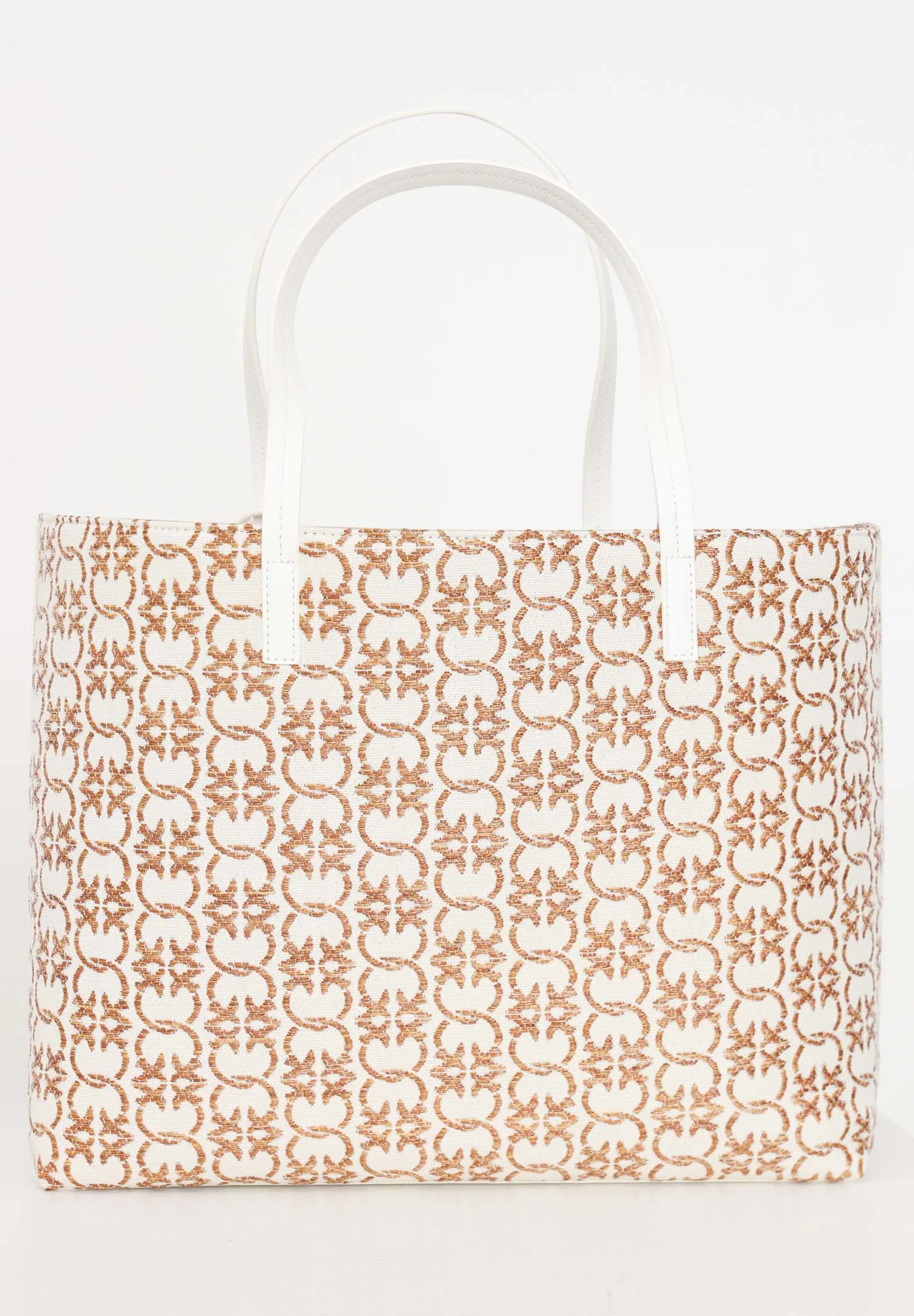 Borsa carrie shopper big da donna beige e marrone antique gold