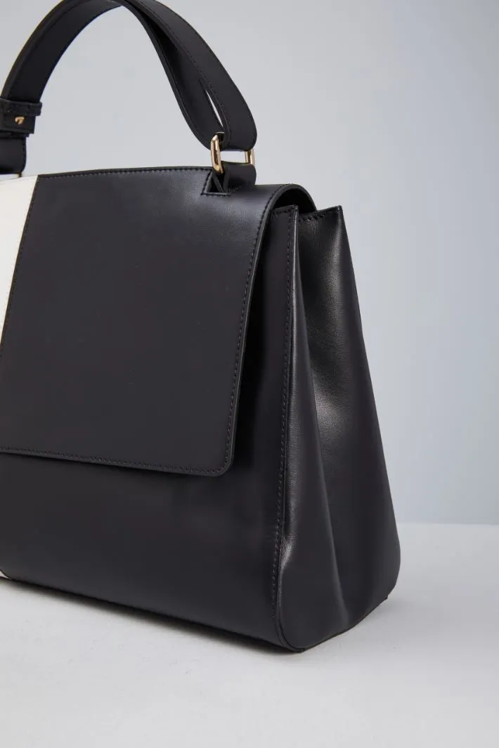 Borsa in pelle color block