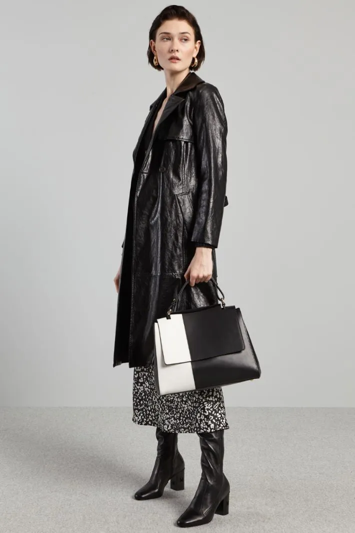 Borsa in pelle color block