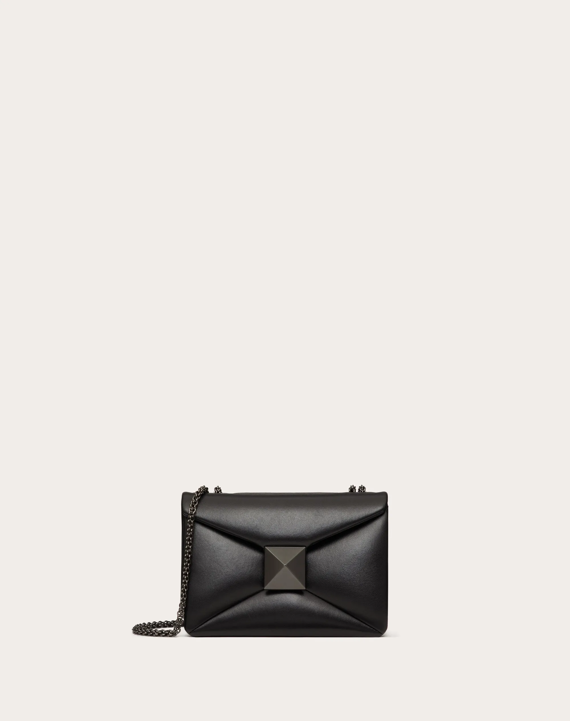 BORSA PICCOLA CON CATENA VALENTINO GARAVANI ONE STUD IN NAPPA CON BORCHIA TONO SU TONO
