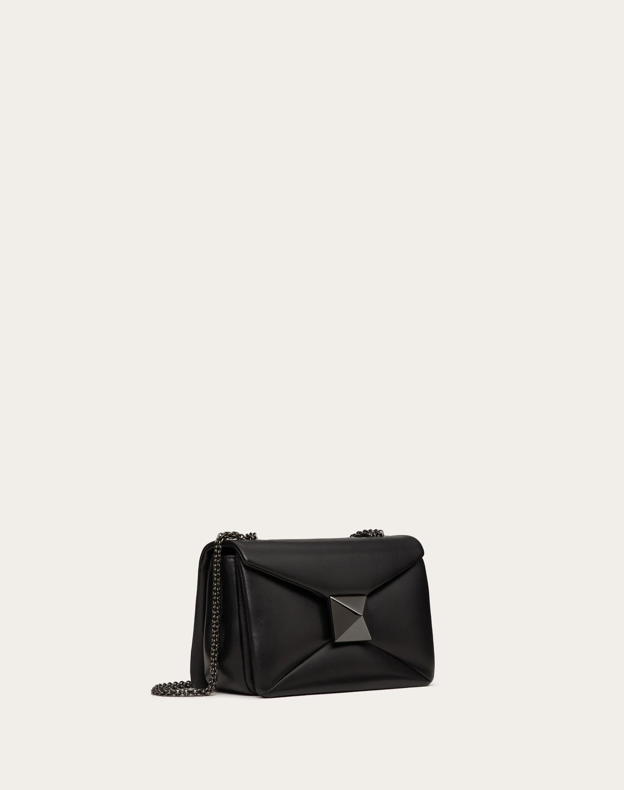 BORSA PICCOLA CON CATENA VALENTINO GARAVANI ONE STUD IN NAPPA CON BORCHIA TONO SU TONO