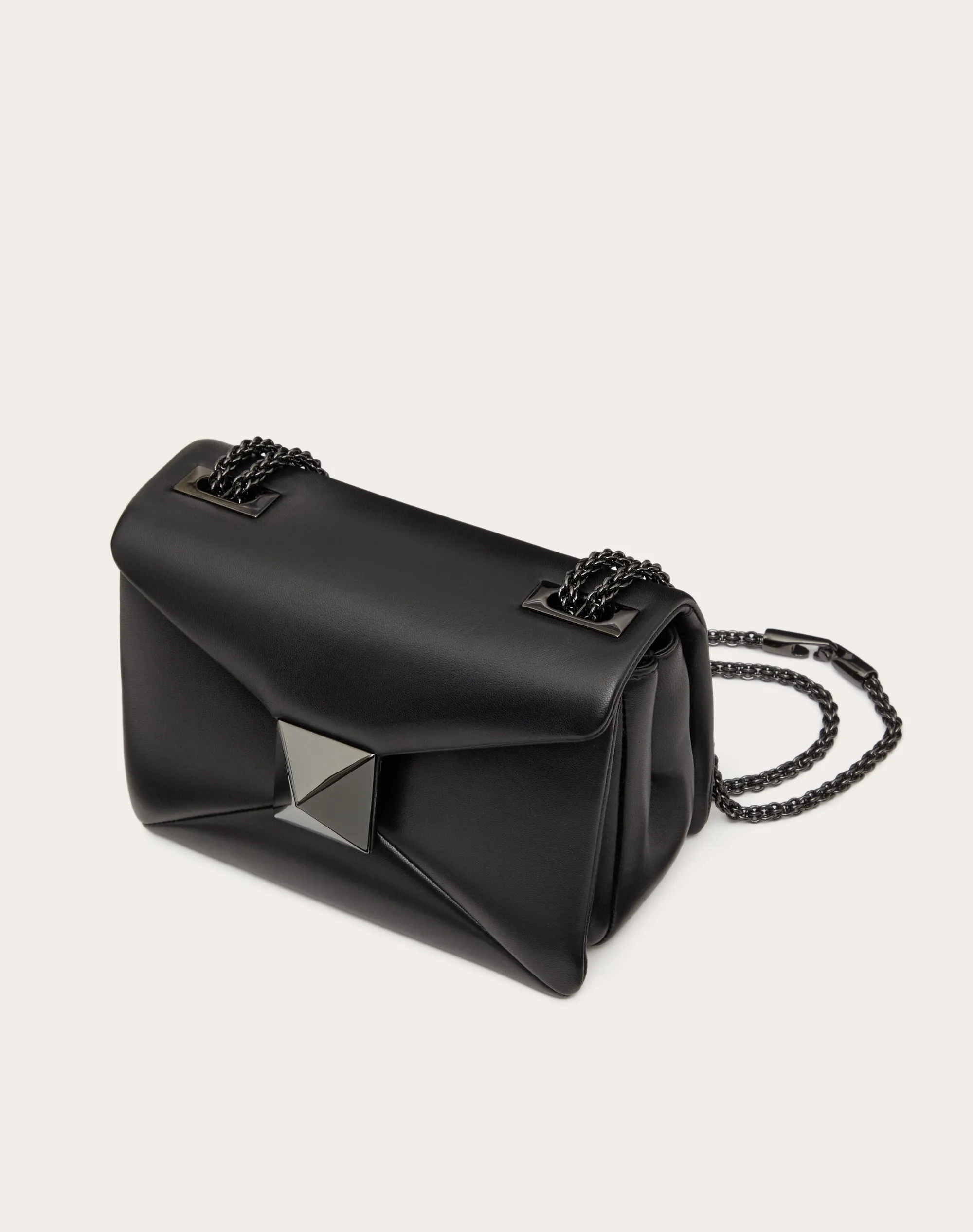 BORSA PICCOLA CON CATENA VALENTINO GARAVANI ONE STUD IN NAPPA CON BORCHIA TONO SU TONO