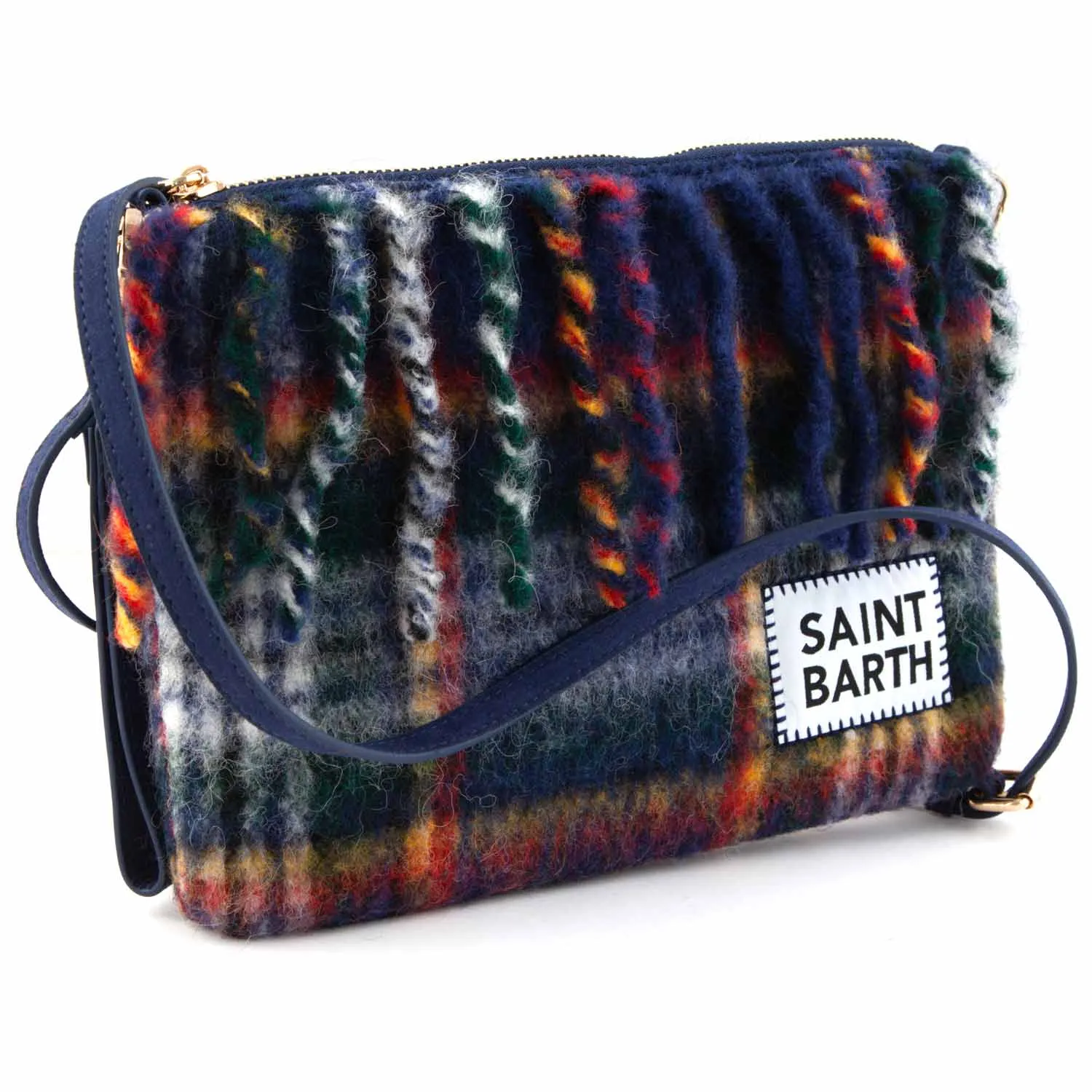 Borsetta Parisienne Tartan Blu E Multicolor