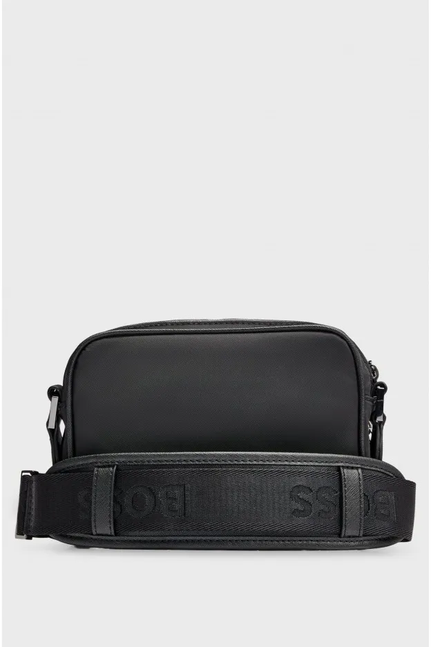 Boss - Hugo Boss Borsa a tracolla con doppio monogramma in metallo