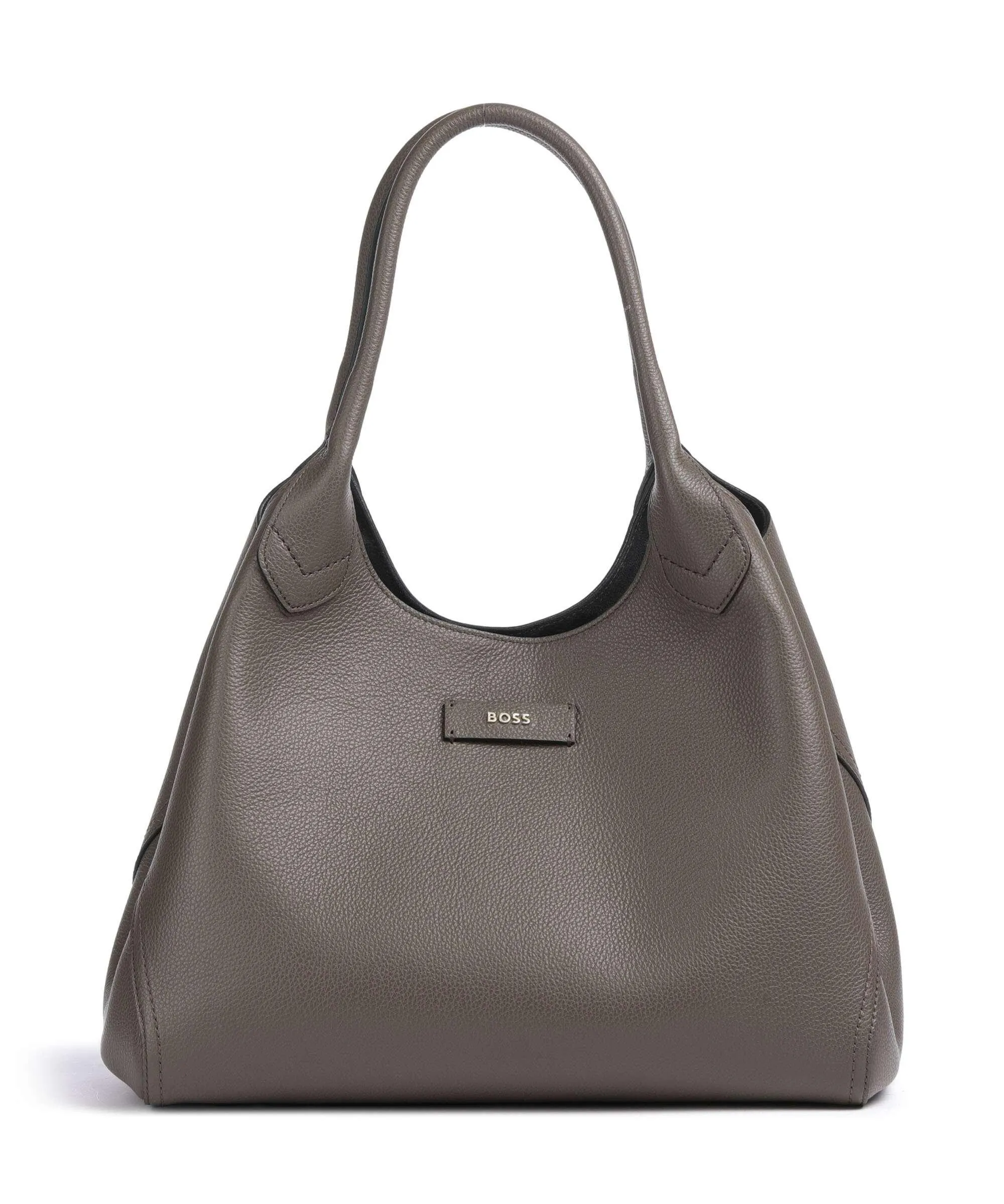  BOSS Lenah Borsa hobo pelle di vacchetta grana taupe  