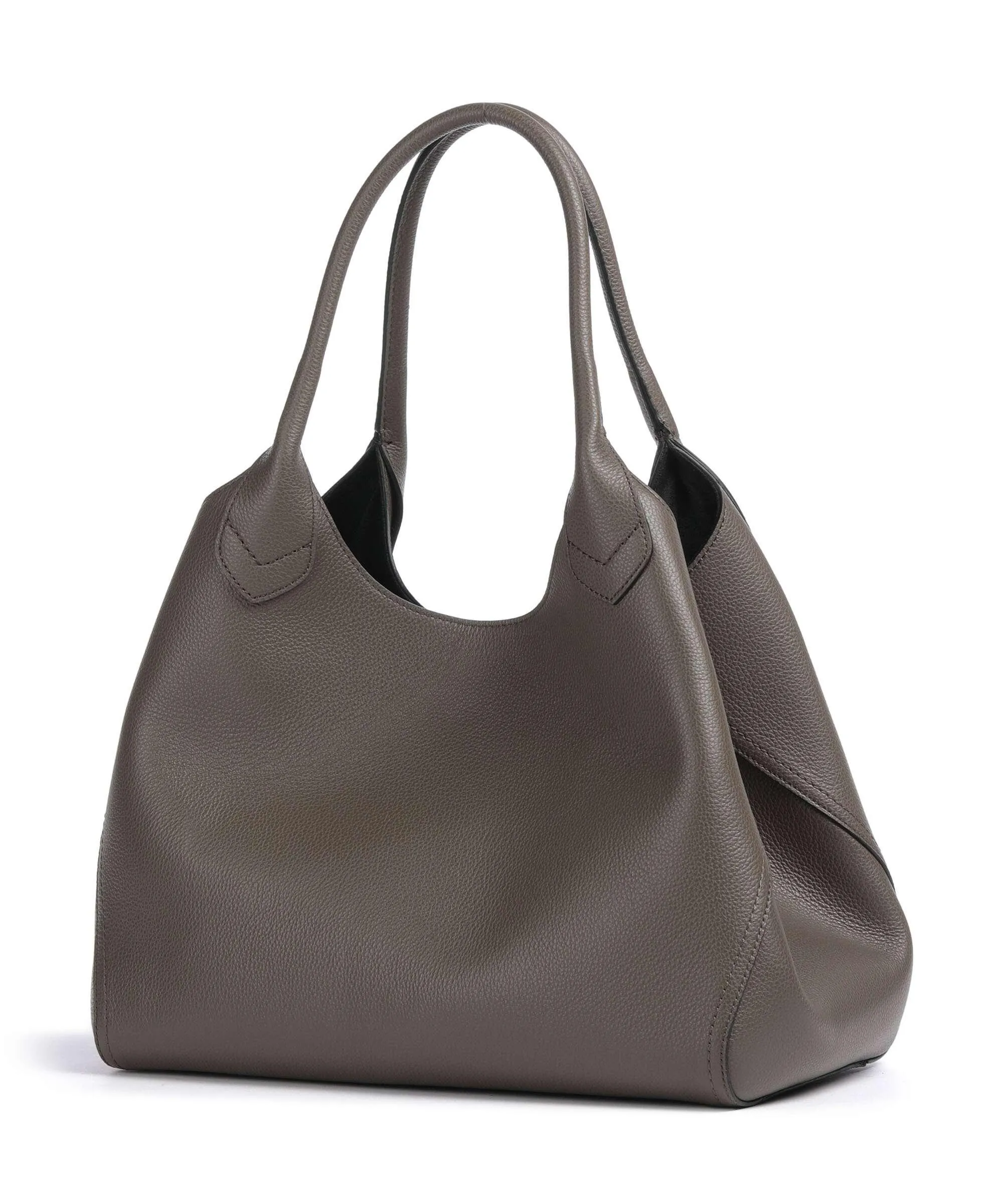  BOSS Lenah Borsa hobo pelle di vacchetta grana taupe  