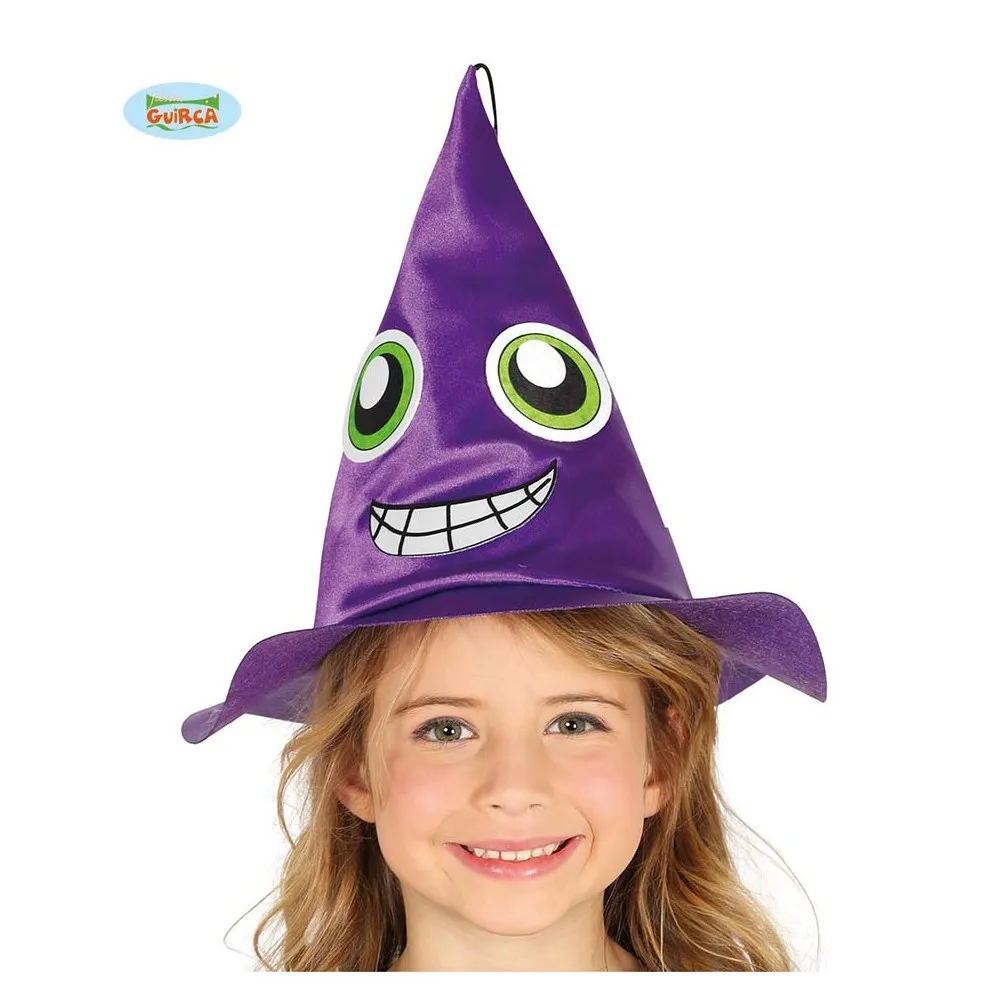 Cappello Viola da Strega da Bambina per Halloween e per festa a tema