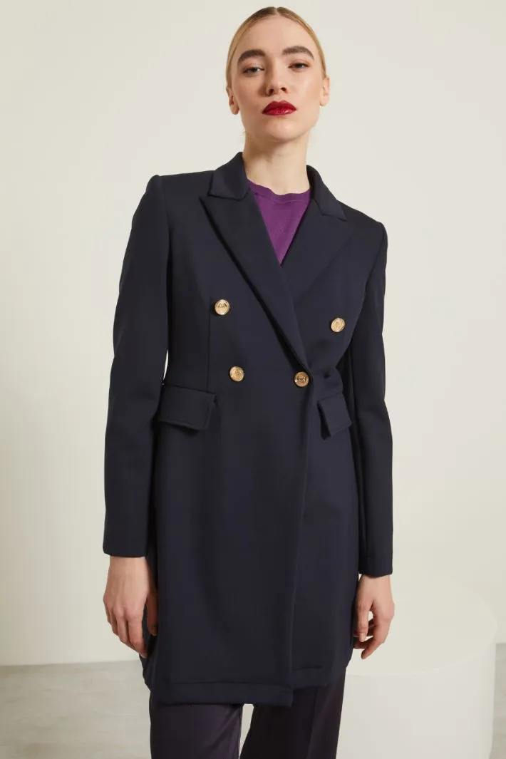Cappotto doppiopetto in jersey