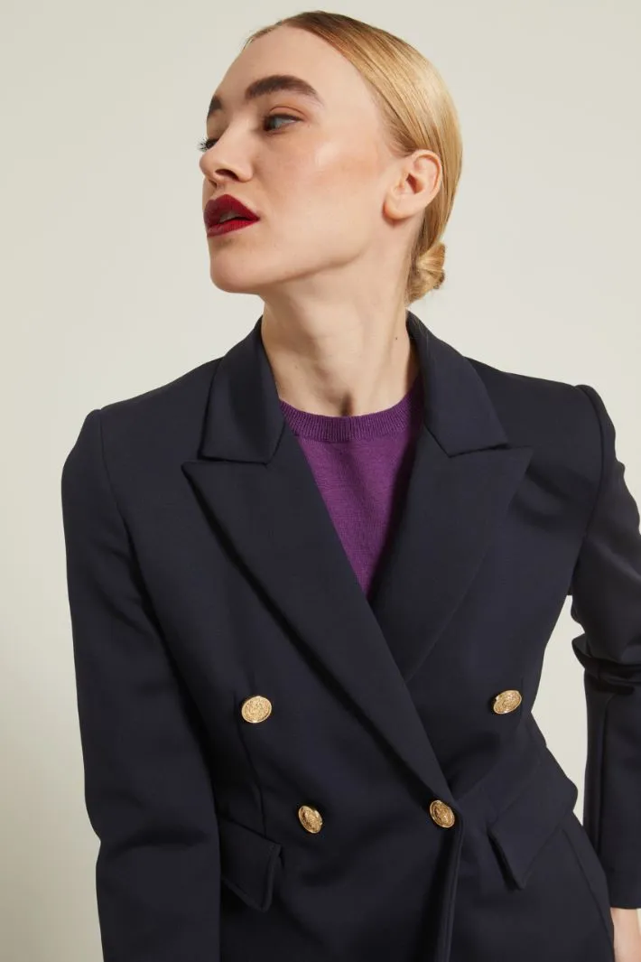 Cappotto doppiopetto in jersey
