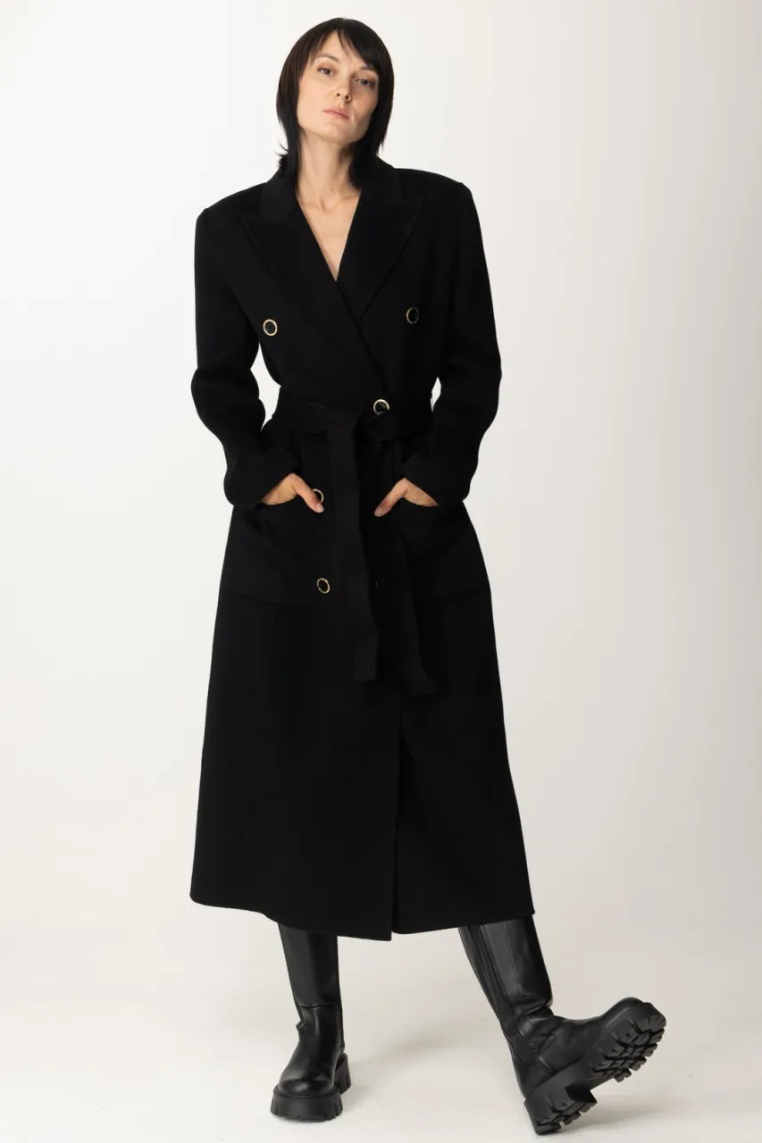 Cappotto doppiopetto in lana Nero