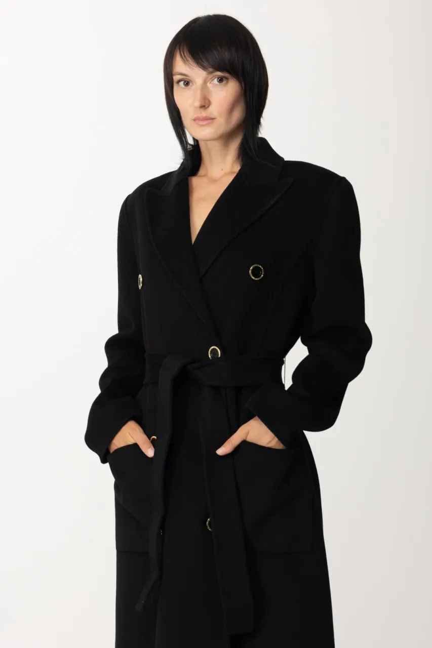 Cappotto doppiopetto in lana Nero