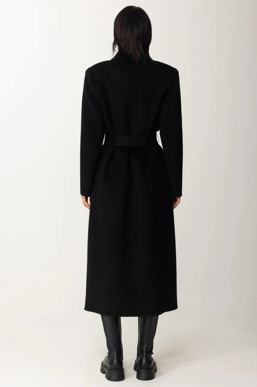 Cappotto doppiopetto in lana Nero