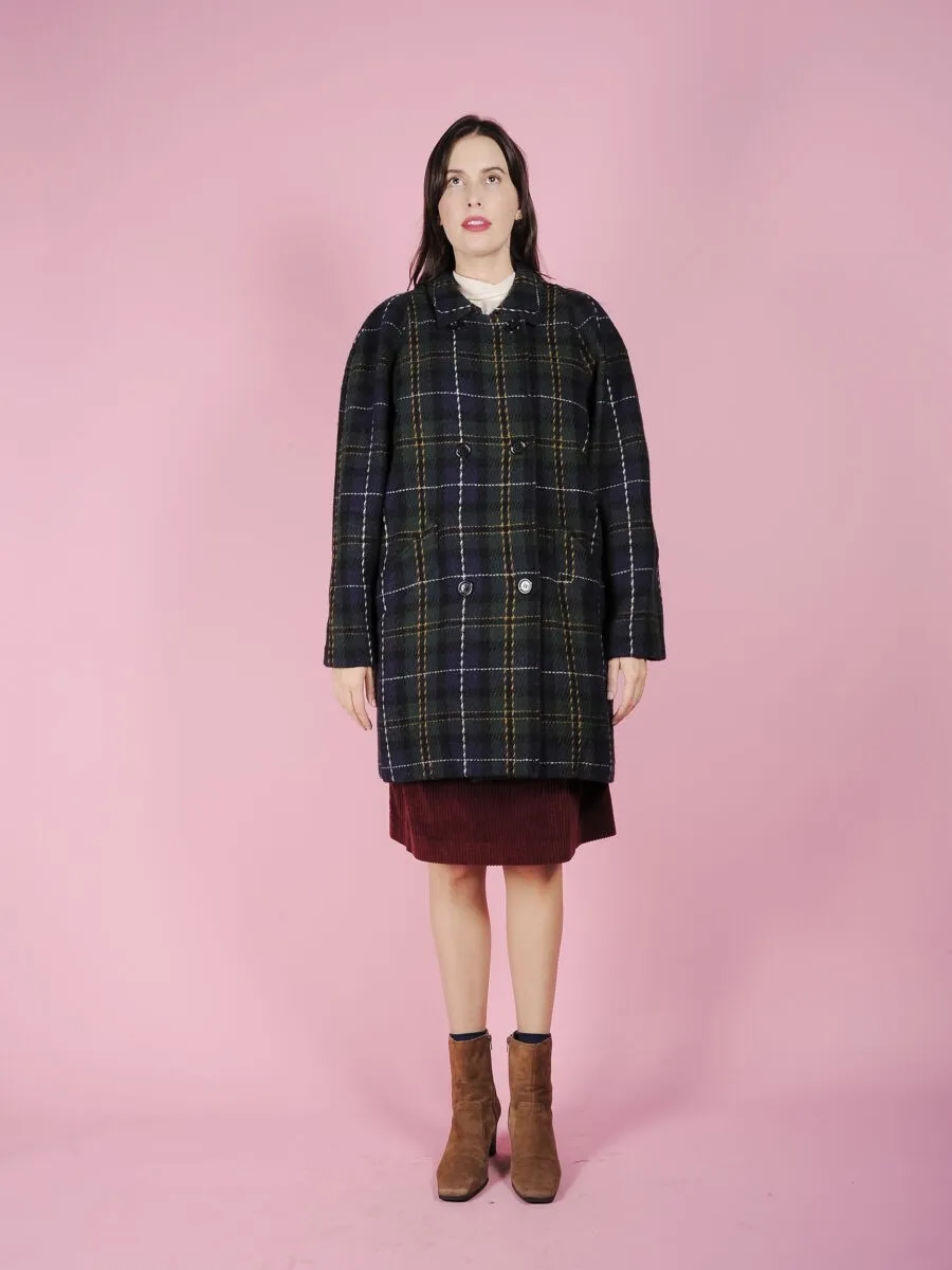 Cappotto doppiopetto in lana scozzese