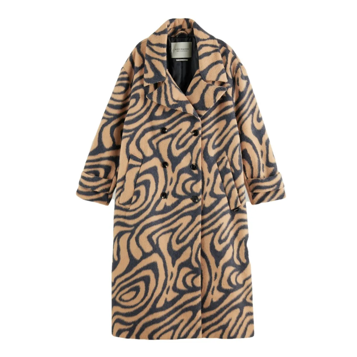 Cappotto Doppiopetto Oversize In Misto Lana, Verde