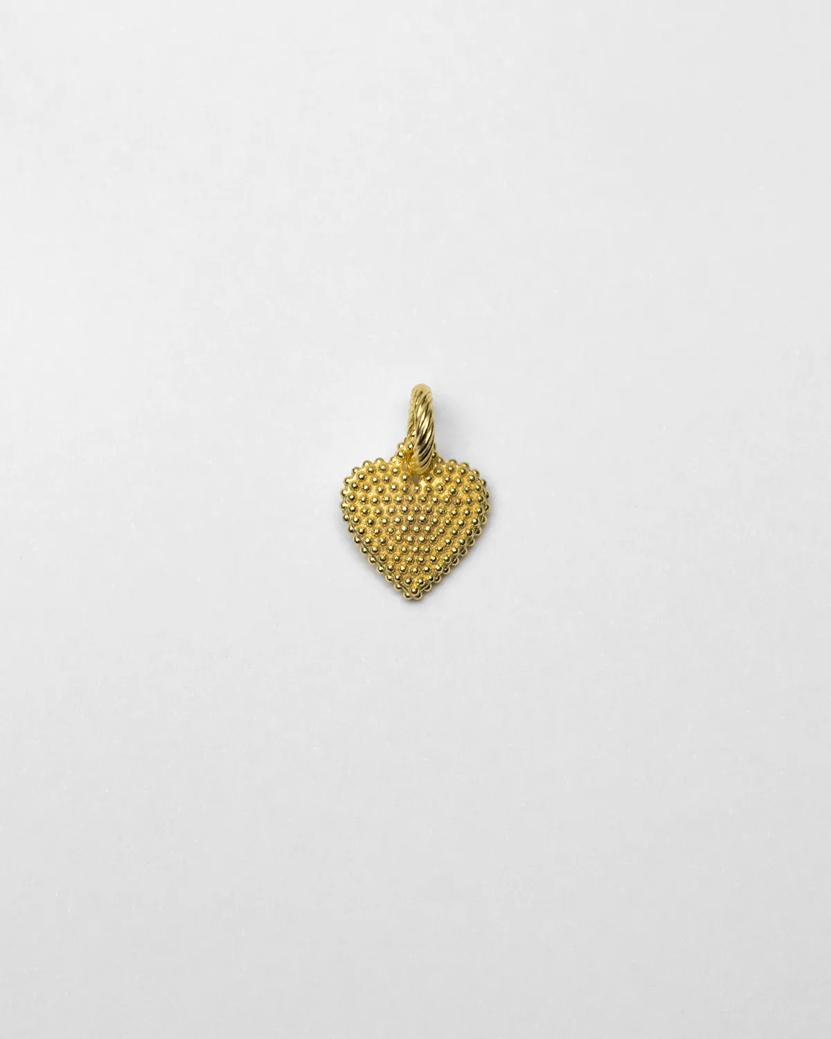 CIONDOLO CHARM CUORE PUNTINATO PLACCATO ORO