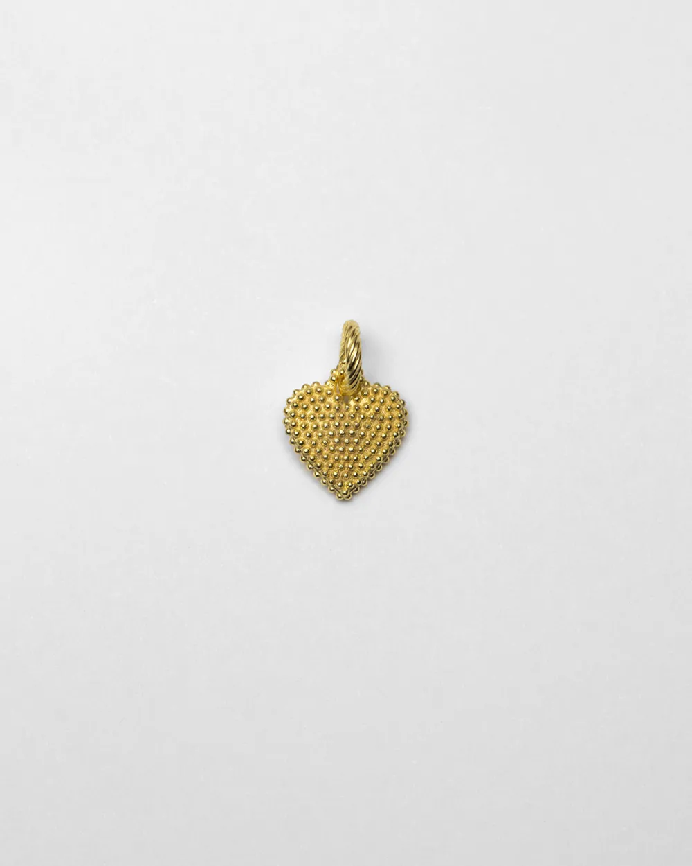 CIONDOLO CHARM CUORE PUNTINATO PLACCATO ORO