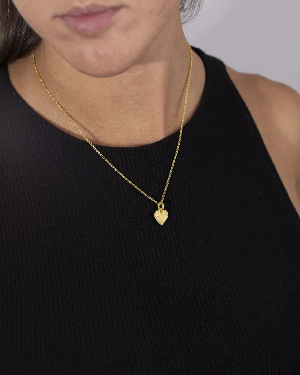 CIONDOLO CHARM CUORE PUNTINATO PLACCATO ORO