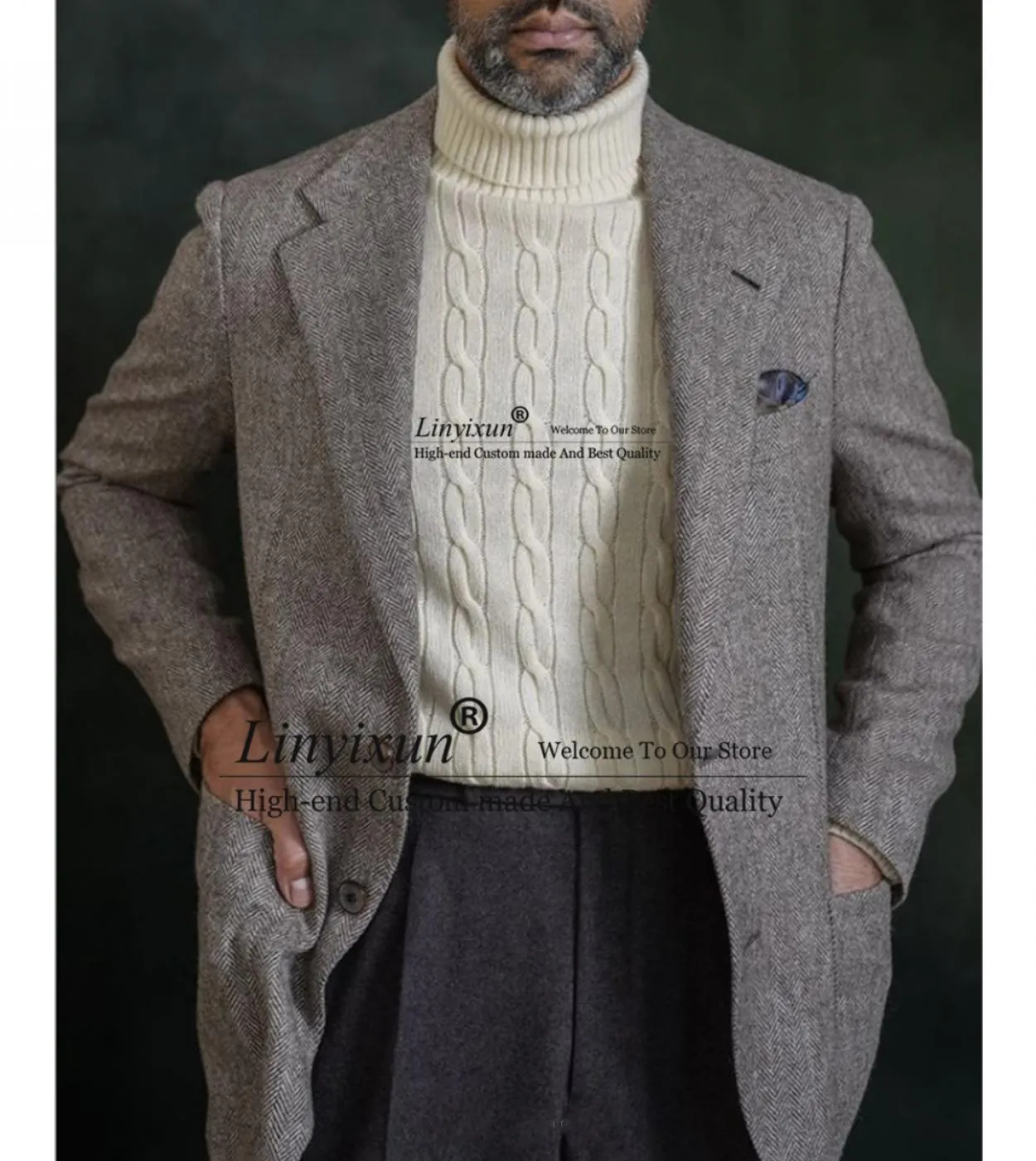 Classico inverno lana tweed abiti da uomo formale sposo smoking da sposa 2 pezzi giacca pantaloni set business blazer maschile T