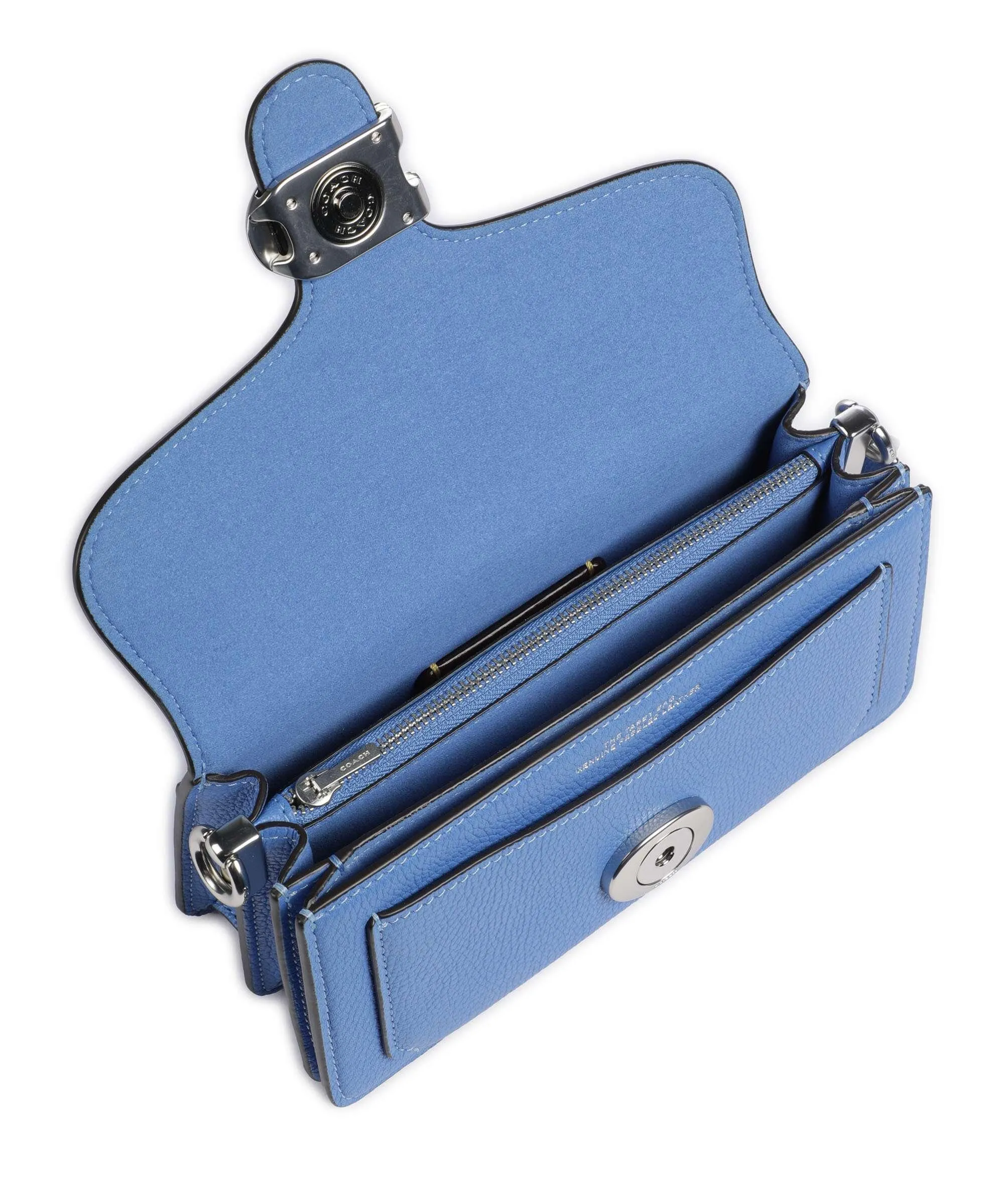  Coach Tabby 20 Borsa a tracolla pelle granulata blu  