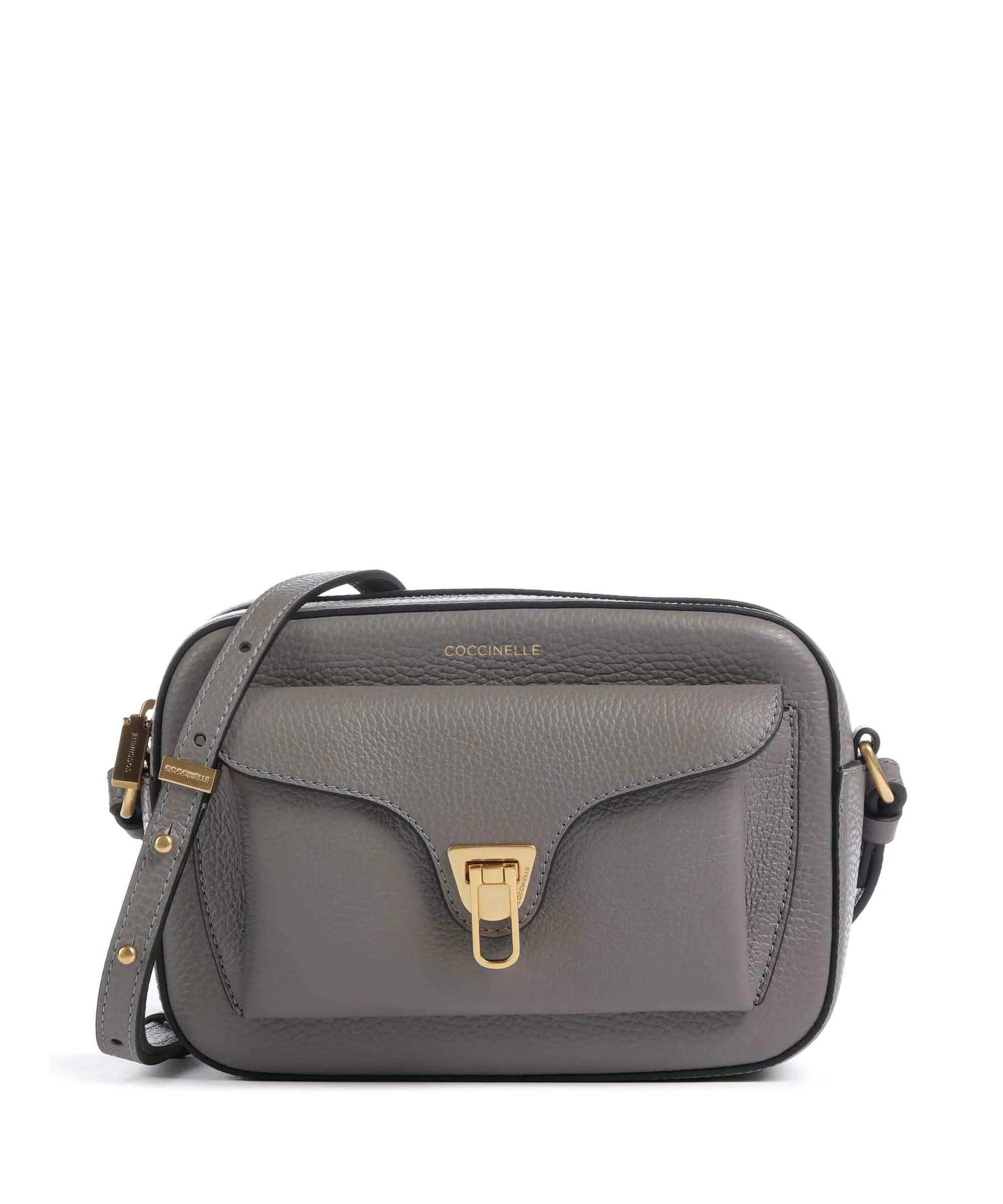  Coccinelle Beat Soft Borsa a tracolla pelle di vacchetta grana grigio  