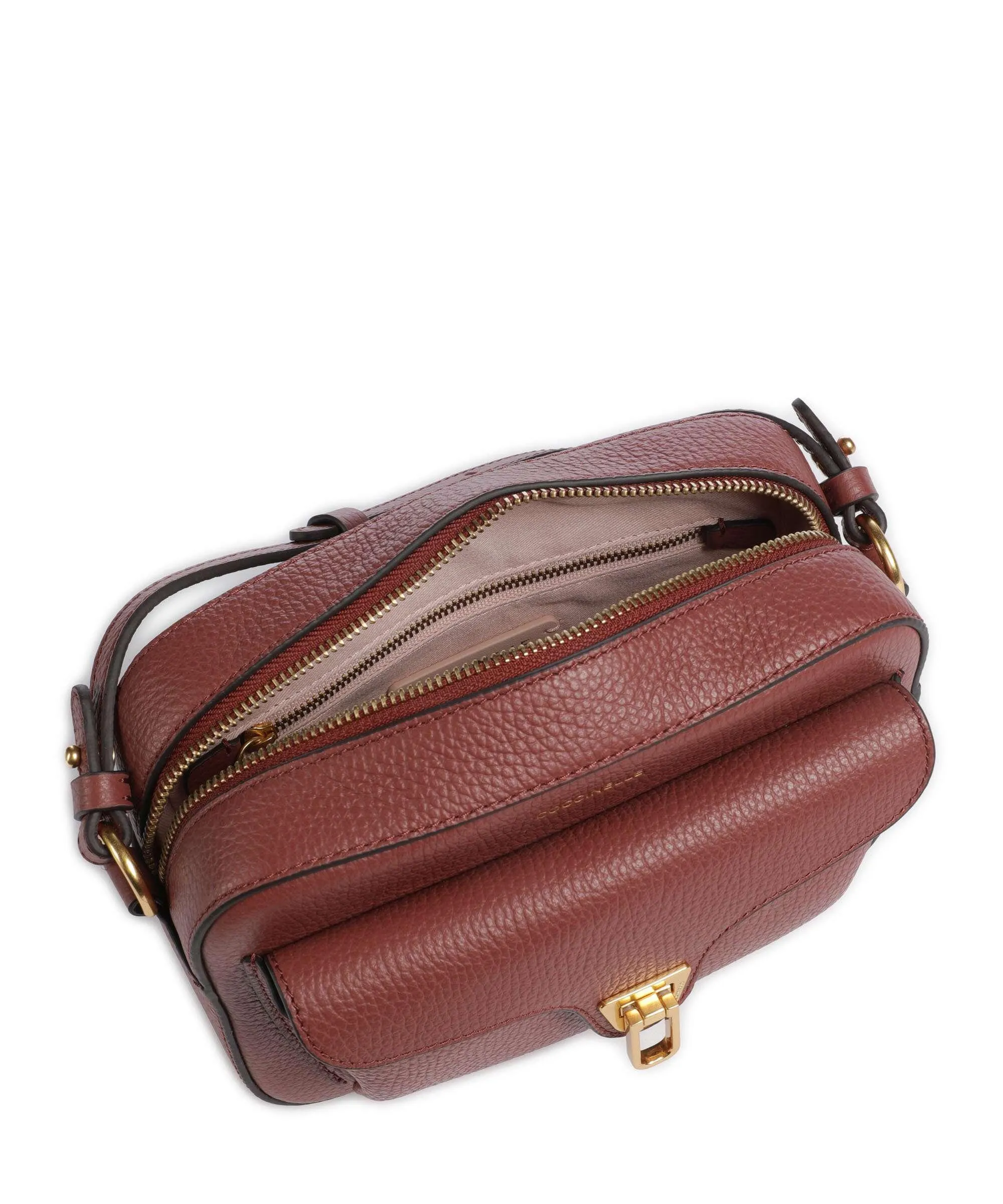  Coccinelle Beat Soft Borsa a tracolla pelle di vacchetta grana marrone  