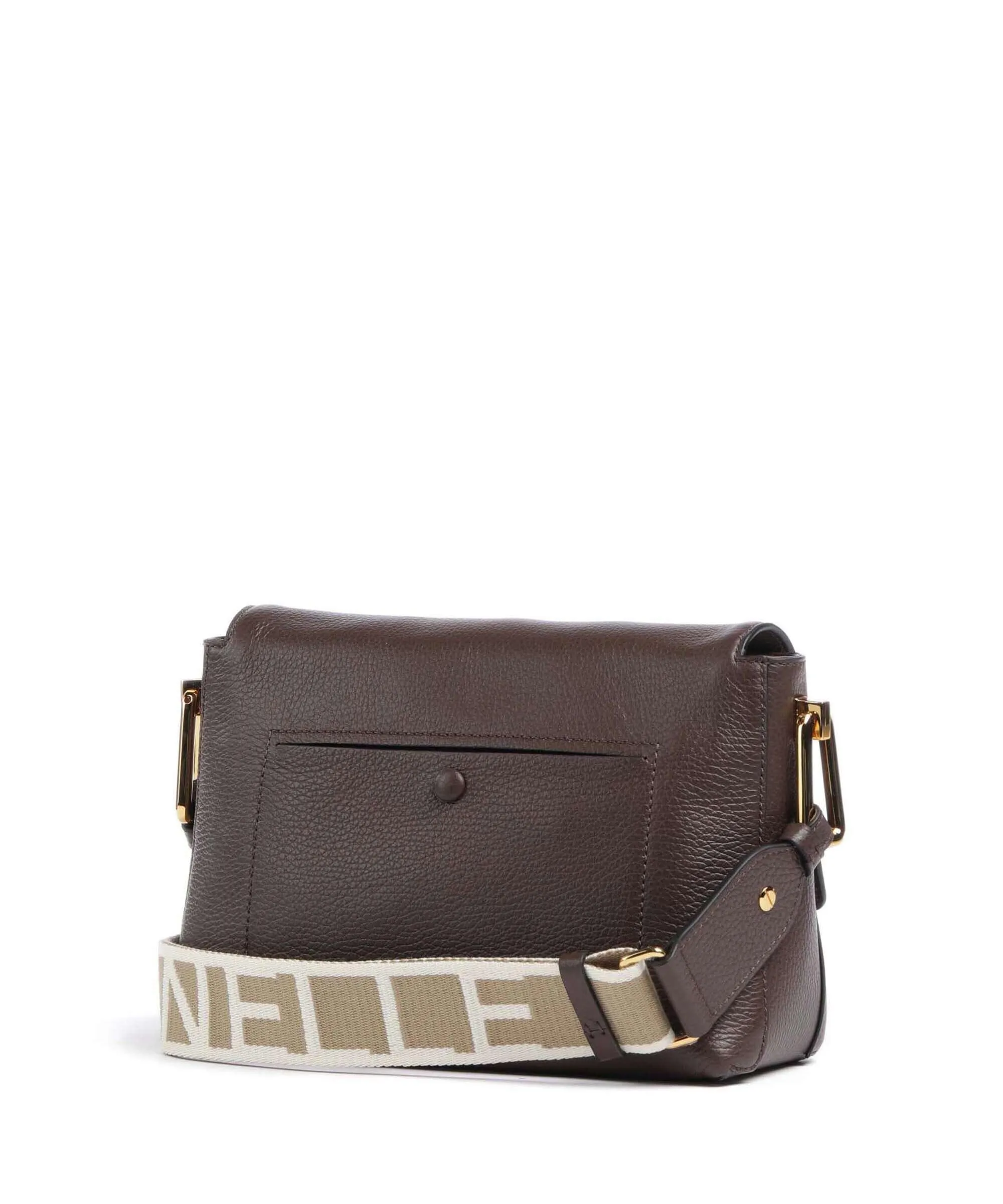  Coccinelle Liya Signature Borsa a tracolla pelle di vacchetta grana marrone scuro  