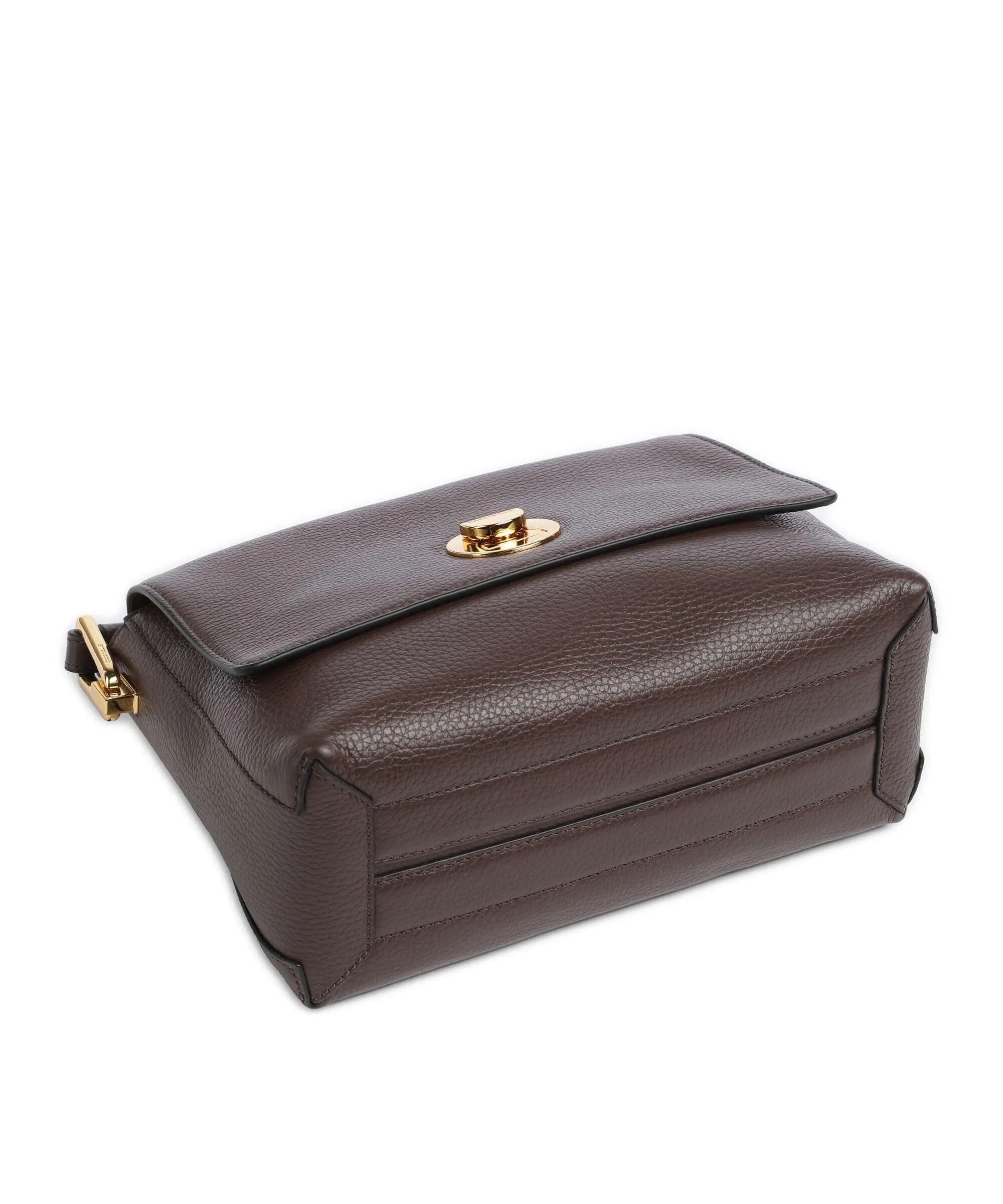  Coccinelle Liya Signature Borsa a tracolla pelle di vacchetta grana marrone scuro  