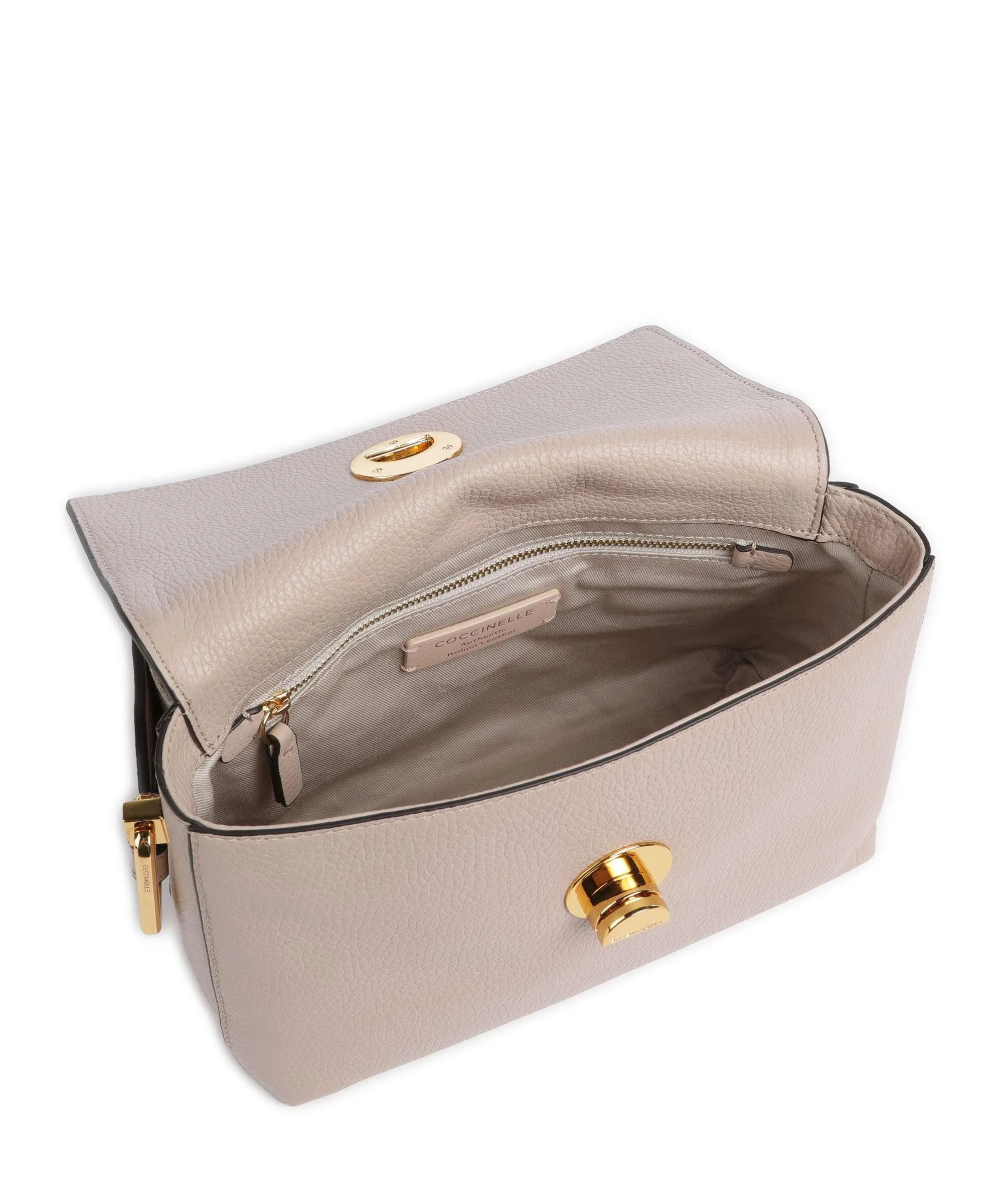  Coccinelle Liya Signature Borsa a tracolla pelle di vacchetta grana nude  