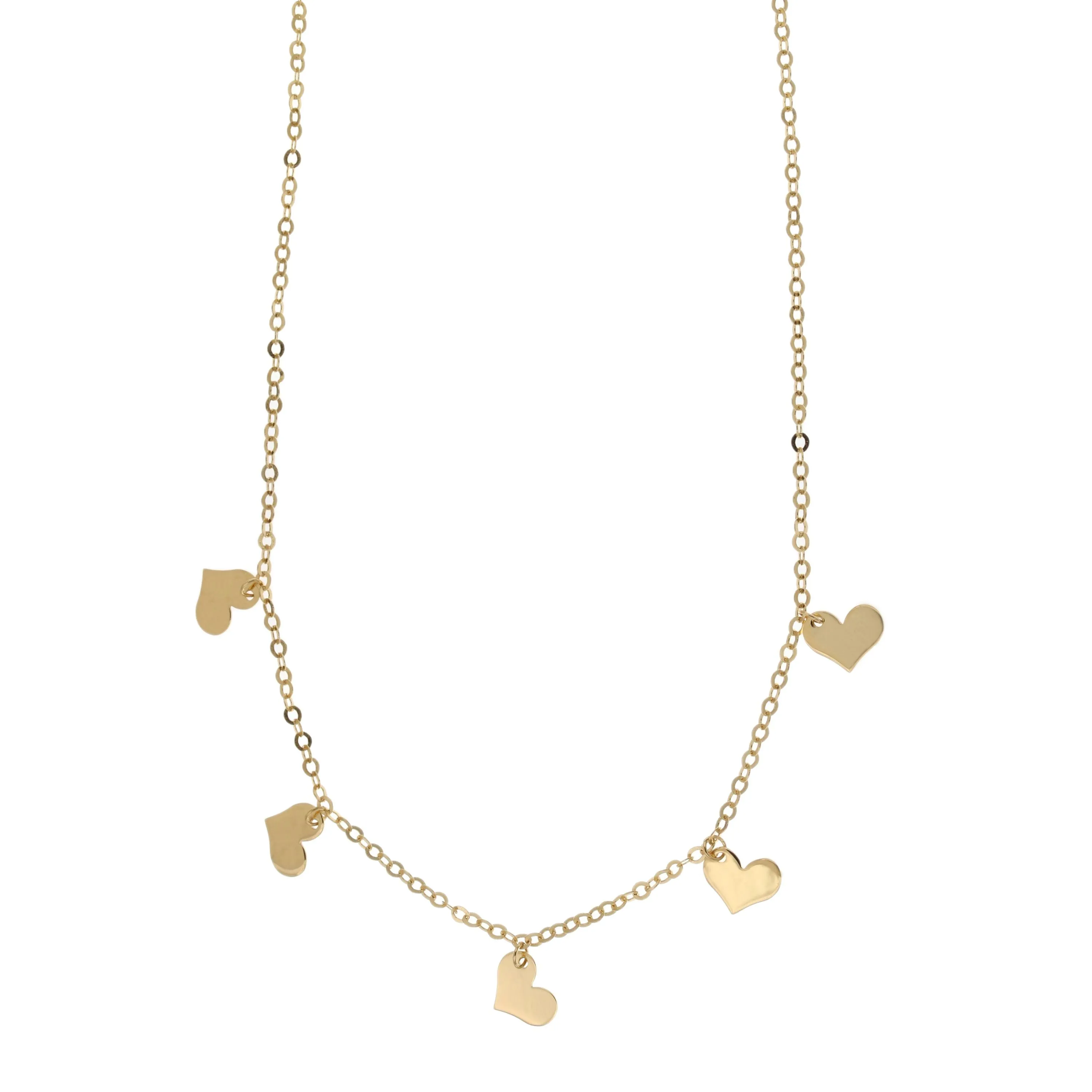 Collana oro con cuori pendenti