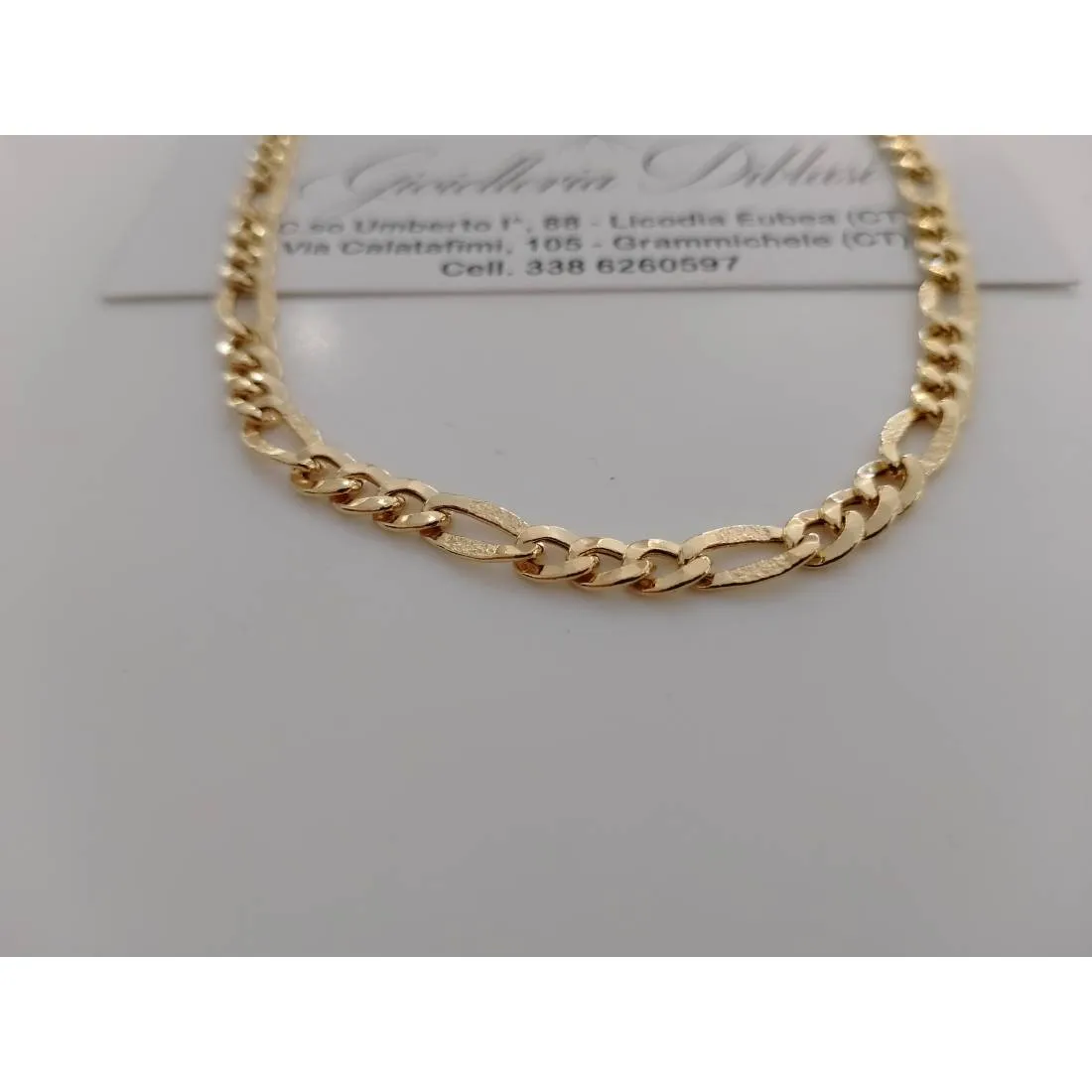 COLLANA ORO GIALLO 18 Karati 750% CATENA Maglia 3+1 Uomo Donna Collier Girocollo