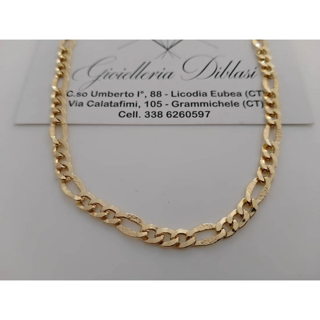 COLLANA ORO GIALLO 18 Karati 750% CATENA Maglia 3+1 Uomo Donna Collier Girocollo