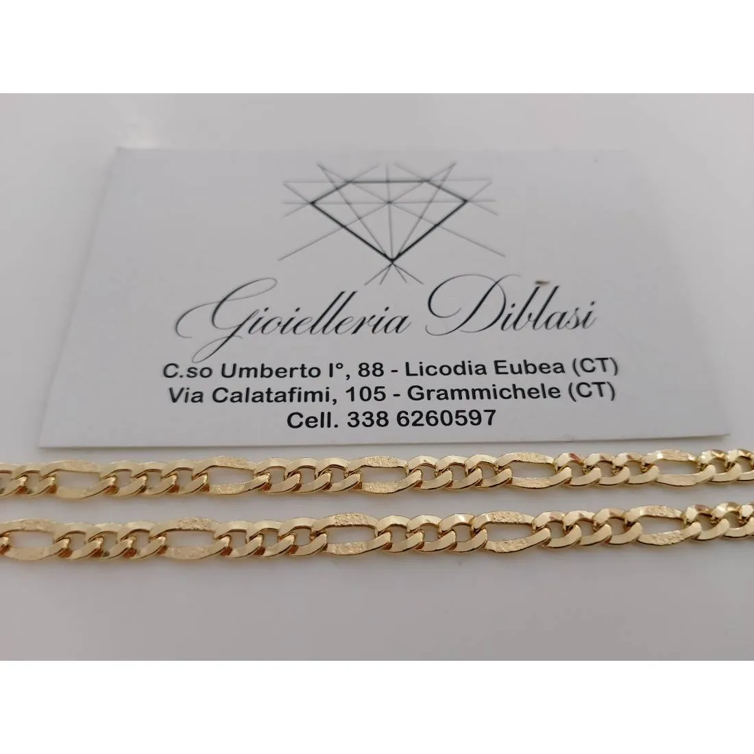 COLLANA ORO GIALLO 18 Karati 750% CATENA Maglia 3+1 Uomo Donna Collier Girocollo