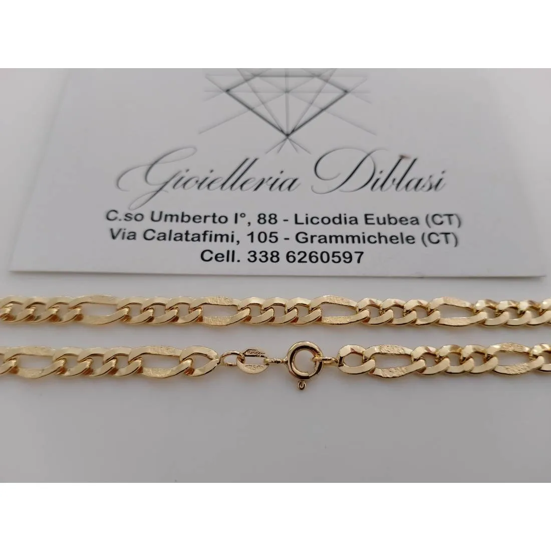 COLLANA ORO GIALLO 18 Karati 750% CATENA Maglia 3+1 Uomo Donna Collier Girocollo