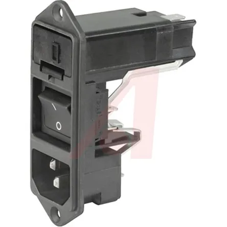 Connettore IEC C14 Schurter Maschio, 10A, 125 V, 250 V., 2 fusibili 5 x 20mm, Montaggio a pannello