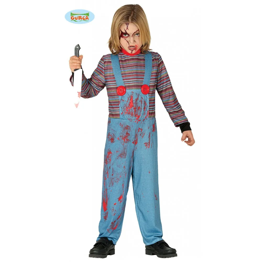 Costume Bambino Chuckie Horror Halloween Killer Assassino 10-12 Anni