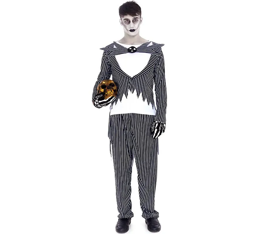 Costume di Halloween da sposo a righe per uomo