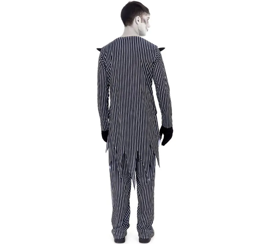Costume di Halloween da sposo a righe per uomo