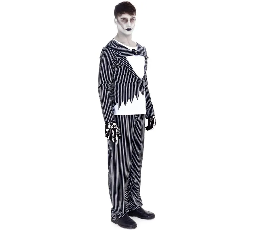 Costume di Halloween da sposo a righe per uomo