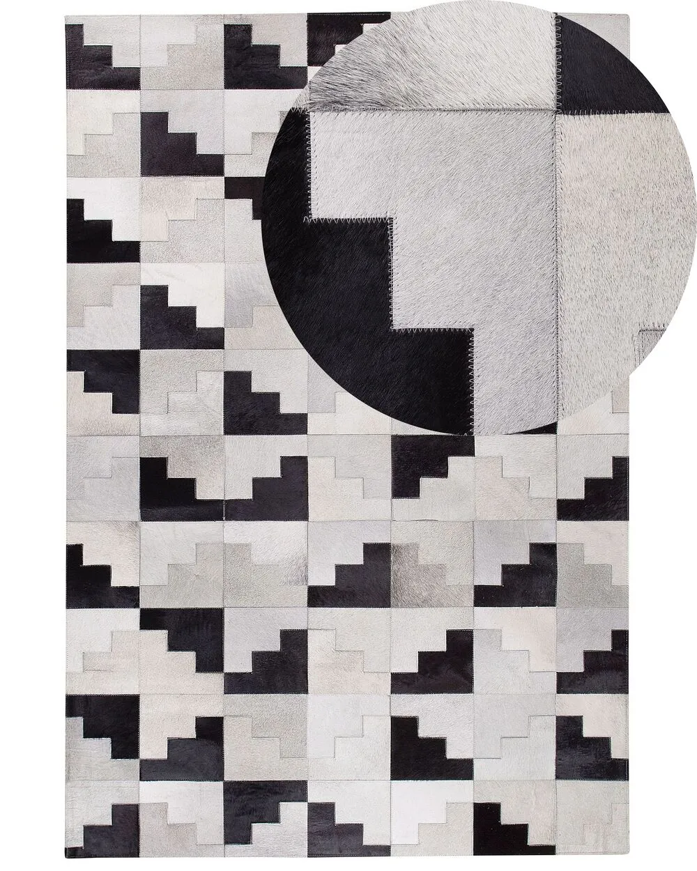 Cowhide Area Rug 140 x 200 cm Black with Grey EFIRLI