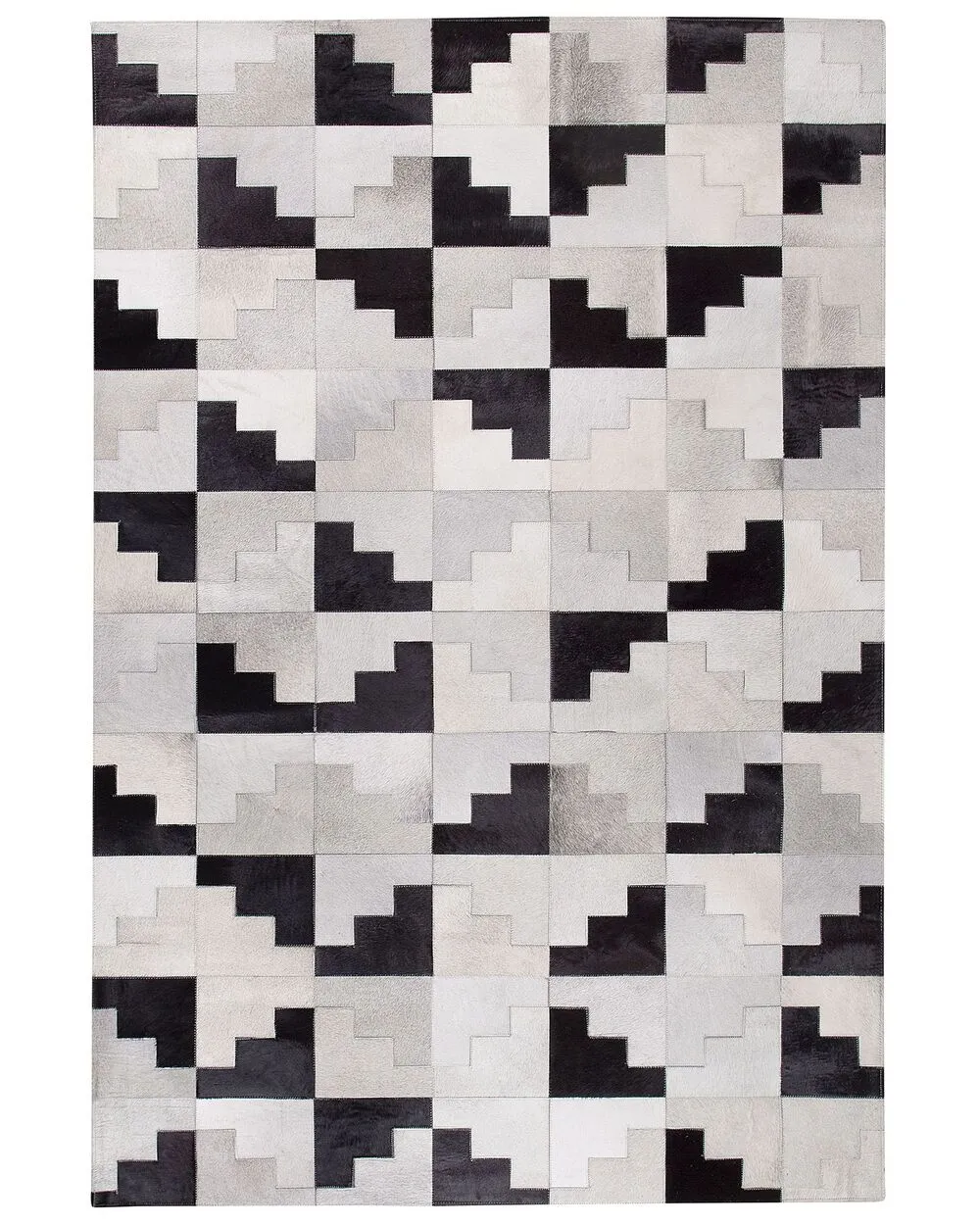 Cowhide Area Rug 140 x 200 cm Black with Grey EFIRLI