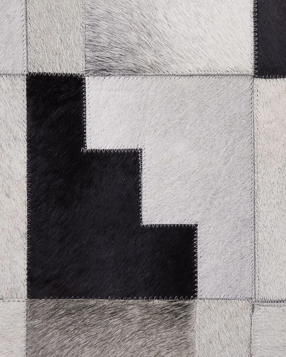 Cowhide Area Rug 140 x 200 cm Black with Grey EFIRLI