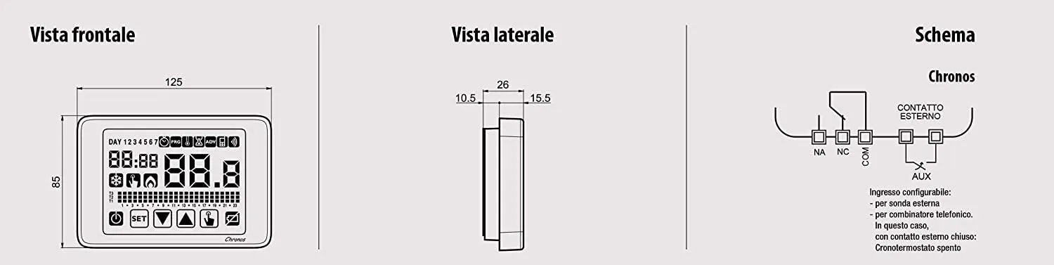 Cronotermostato Chronos VE451100 Touch Settimanale 
