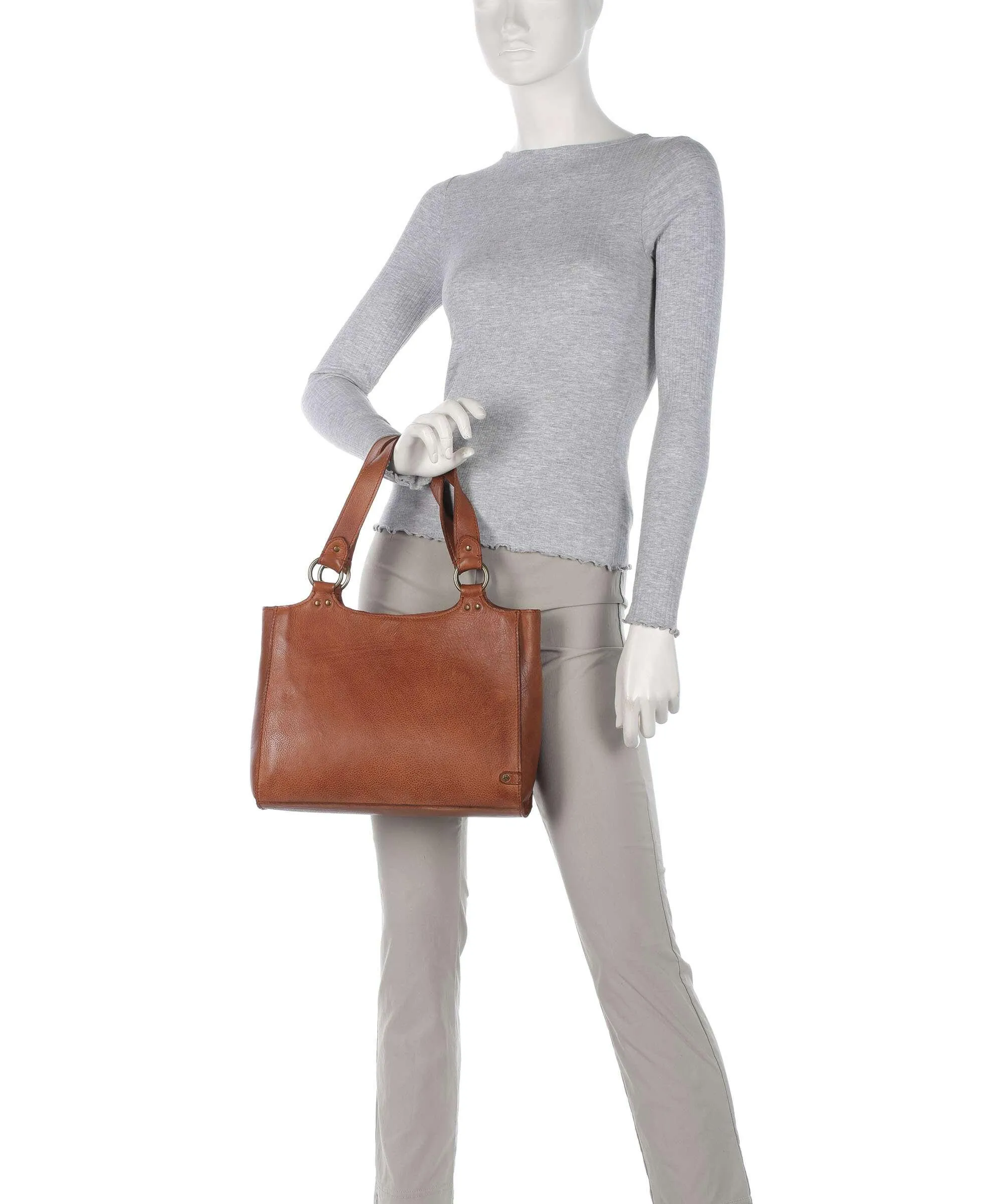  Depeche Vintage Wonders Borsa a mano pelle granulata cognac  