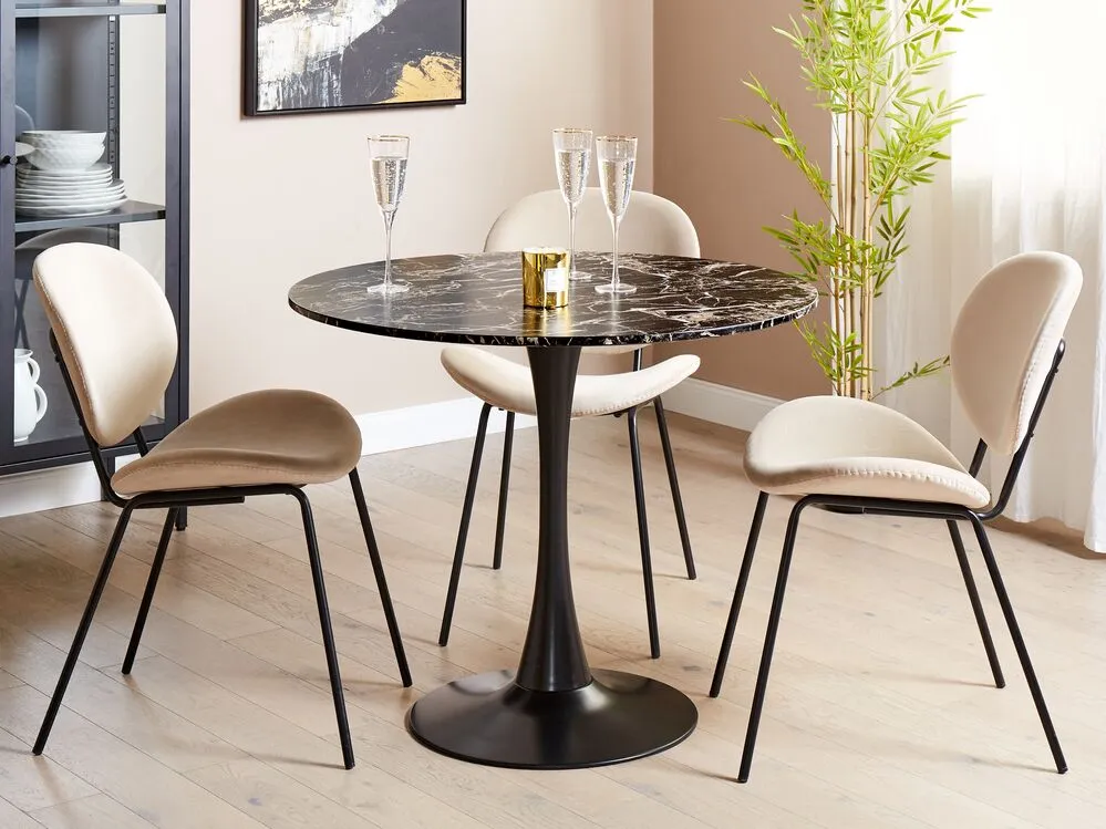 Dining Table BOCA Black/ Gold 90 cm 90 cm