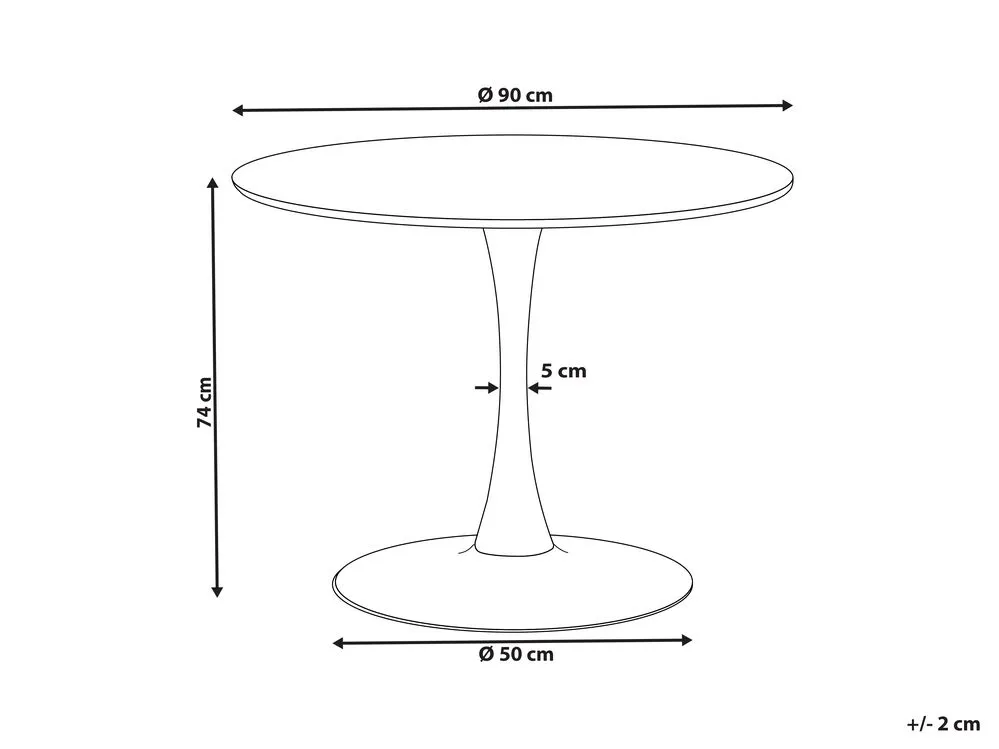 Dining Table BOCA Black/ Gold 90 cm 90 cm